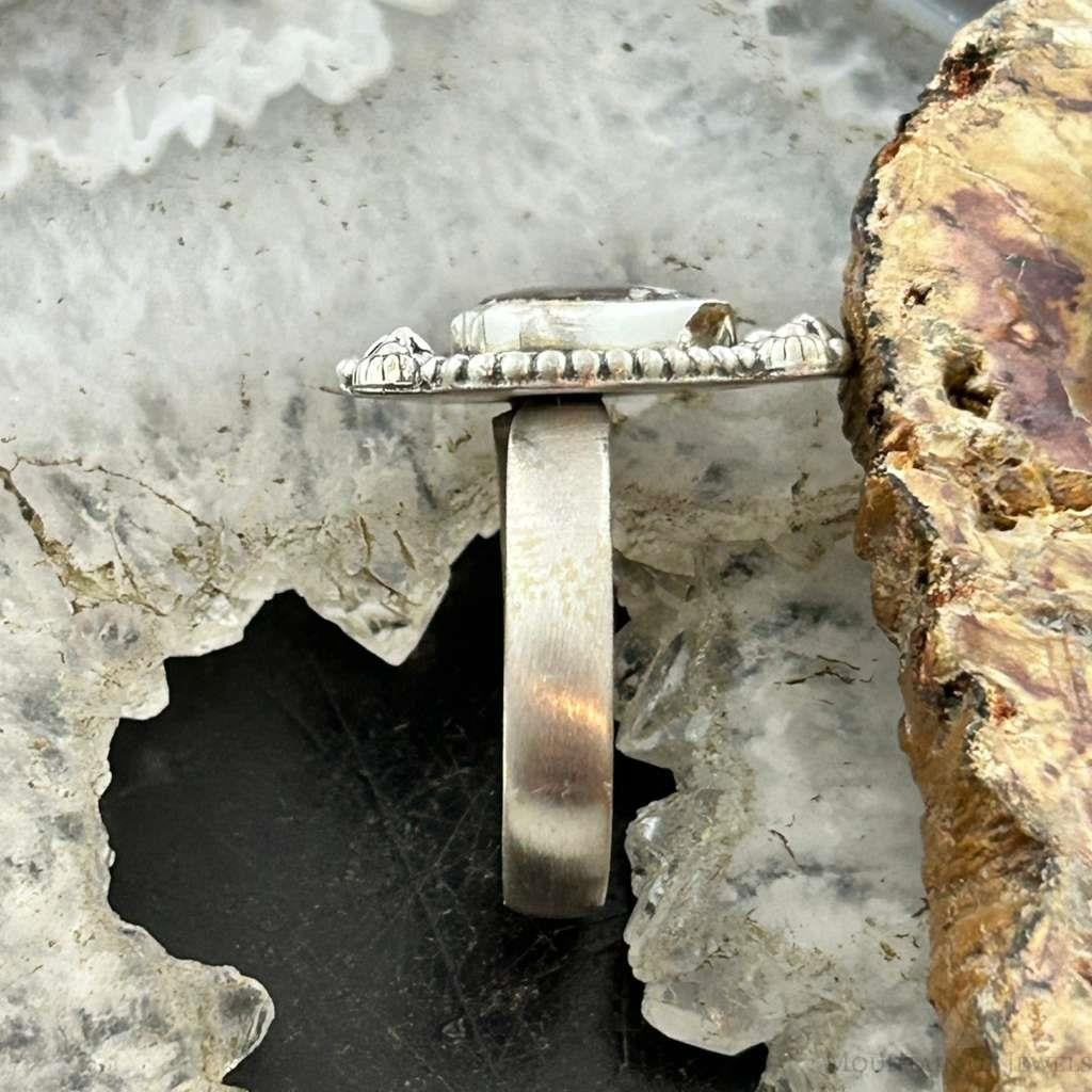 Sterling Silver Southwestern Style Heart Golden Hill Turquoise Adjustable Ring For Women