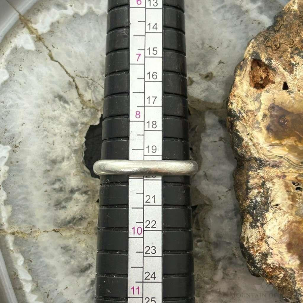 Robert Shakey Native American Sterling Silver Oval Spiny Oyster Decorated Ring Size 9 For Women