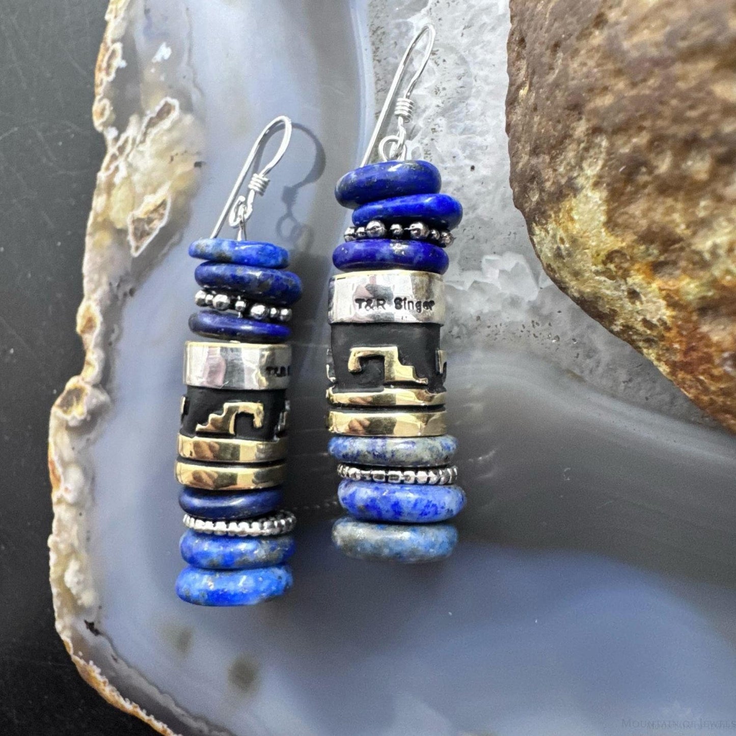 Tommy & Rosita Singer Sterling Silver Lapis Lazuli Bead Dangle Earrings For Women #1