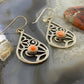 Sterling Silver Round Spiny Oyster Decorated Teardrop Fashion Dangle Earrings
