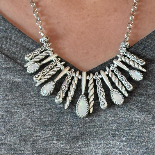 Carolyn Pollack Sterling Silver Mother of Pearl Doublet Charm Necklace For Women