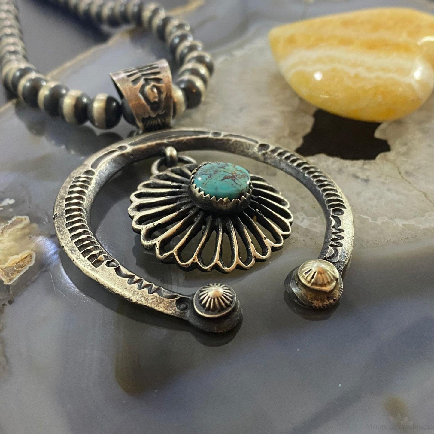 Eva & Linberg Billah Sterling Silver Turquoise Decorated Naja Unisex Pendant #31