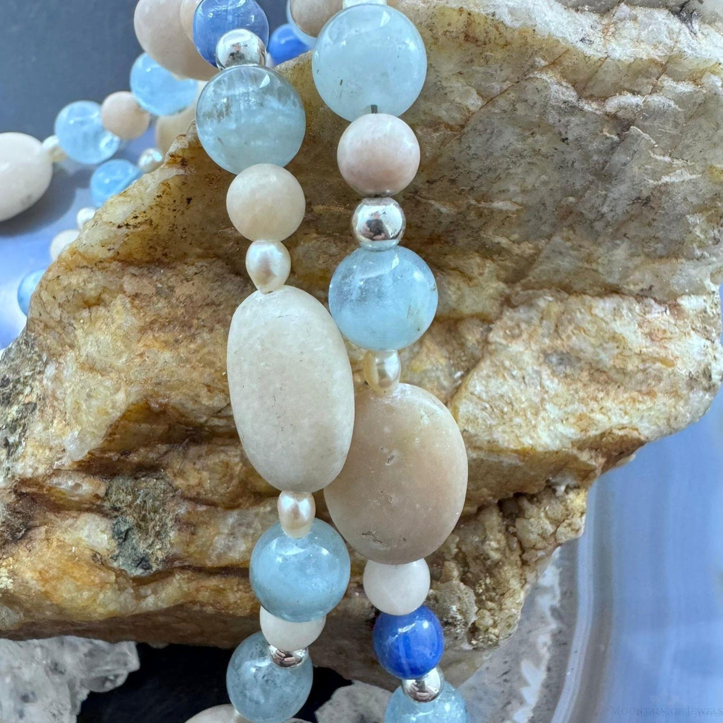 Carolyn Pollack Sterling Silver Beach Tone Multi Gemstone 23" Necklace For Women