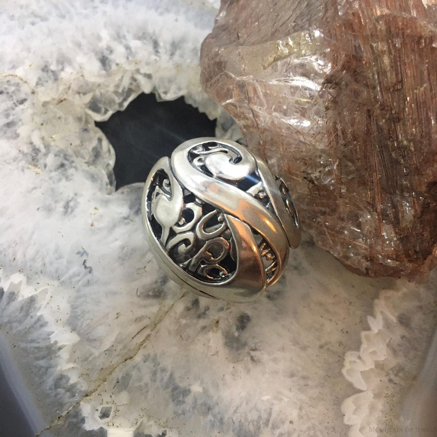 Carolyn Pollack Southwestern Style Sterling Silver Decorated Ring For Women