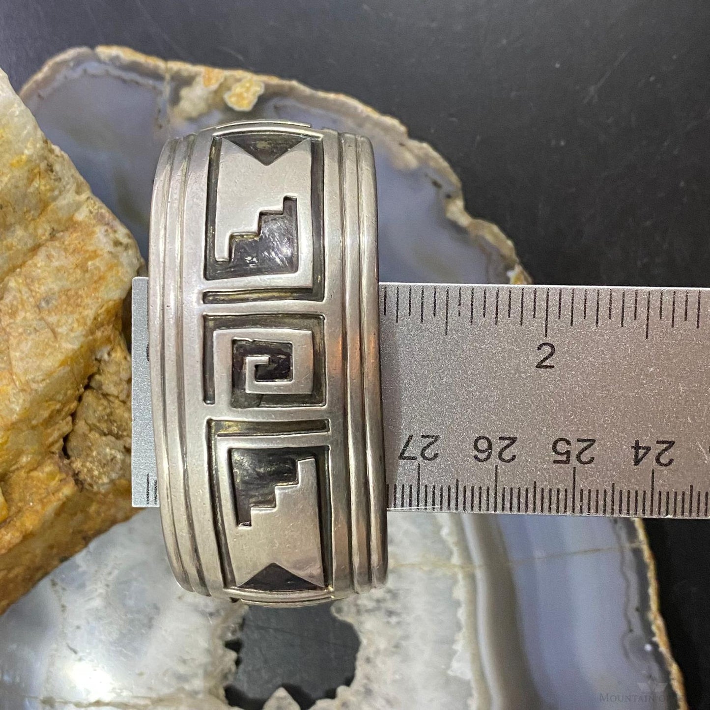 Vintage Native American Silver SW Motif Hopi Overlay Bracelet For Women #1