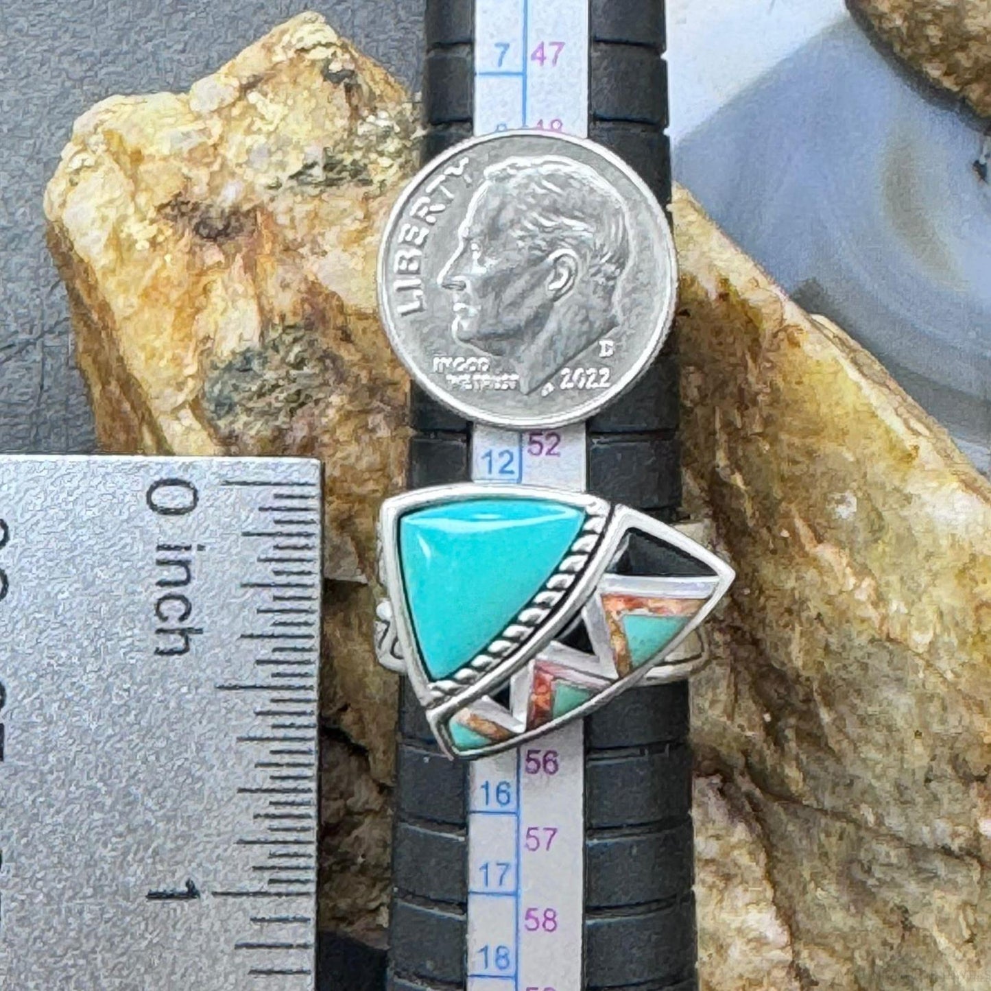 Carolyn Pollack Sterling Silver Turquoise & Multistone Inlay Stackable Rings For Women