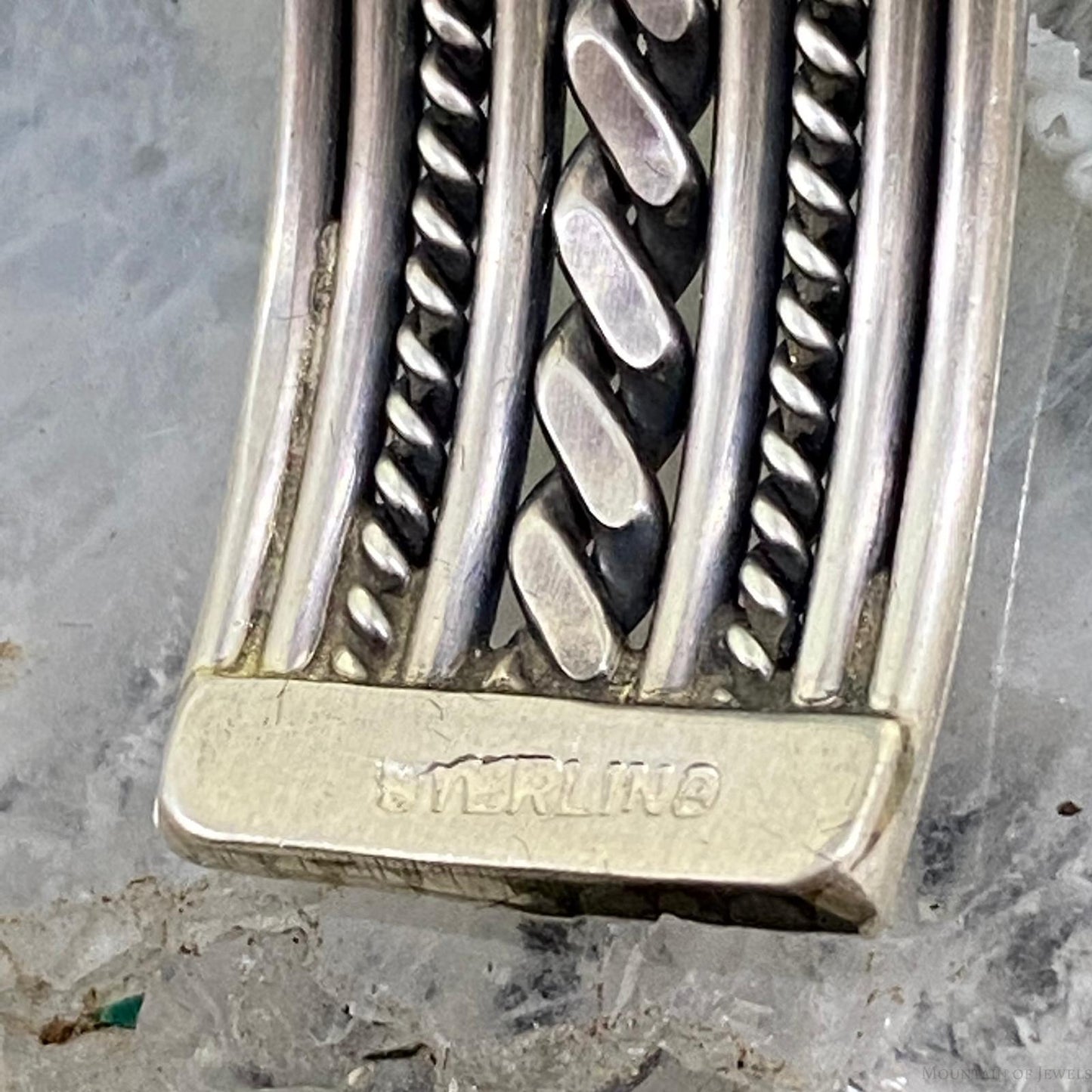 Vintage Native American Sterling Silver Rope Bracelet For Women