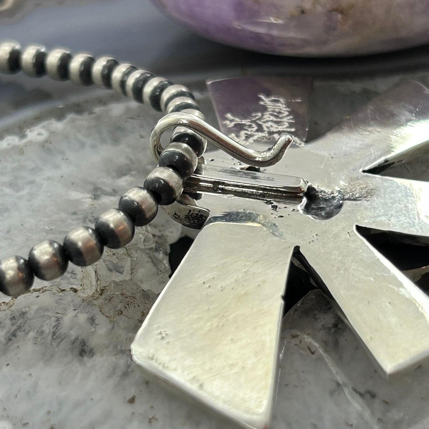Gary Custer Navajo Sterling Silver Tufa Cast Turquoise Dragonfly Unisex Pendant