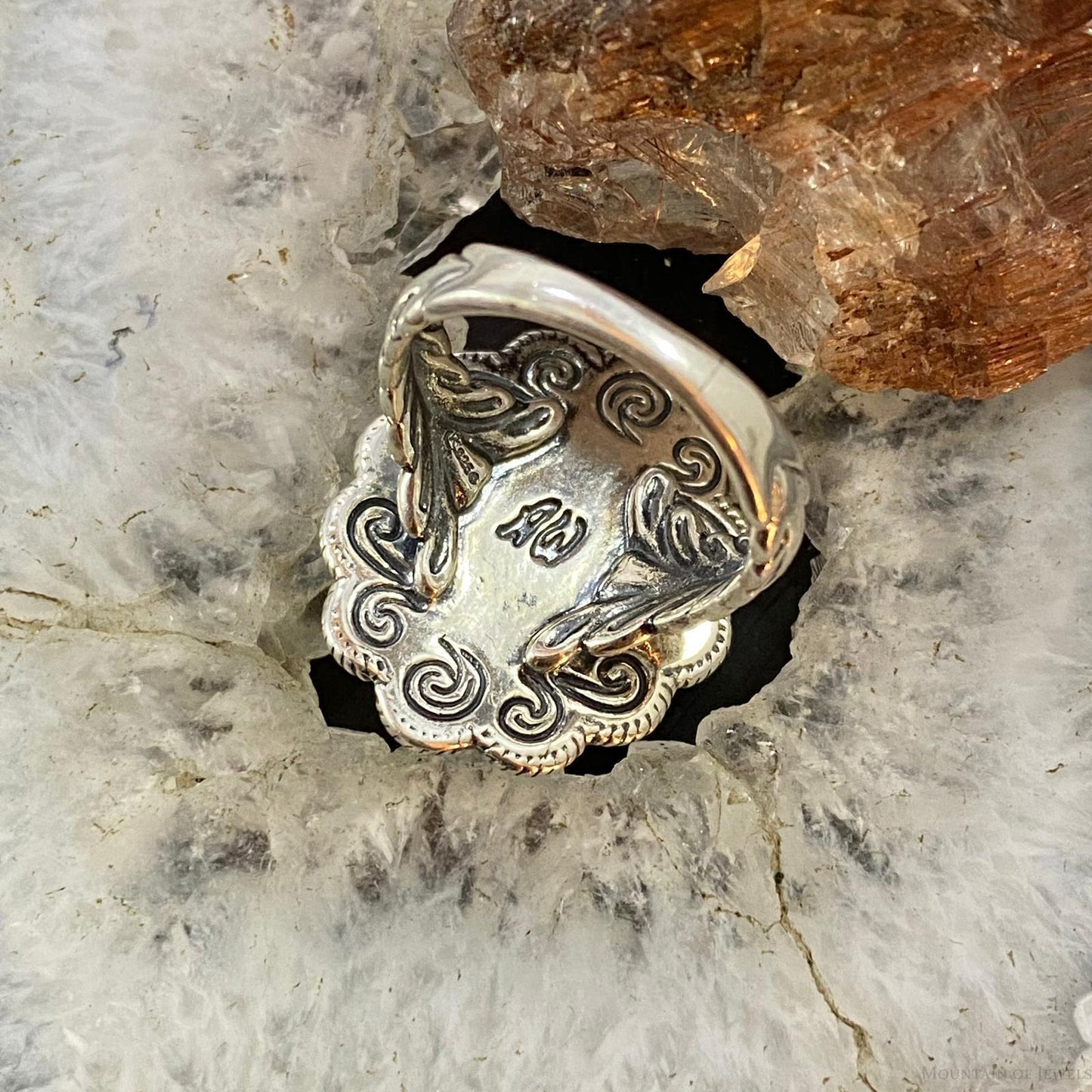 Carolyn Pollack Southwestern Style Sterling Silver Sleeping Beauty Turquoise Cluster Ring For Women