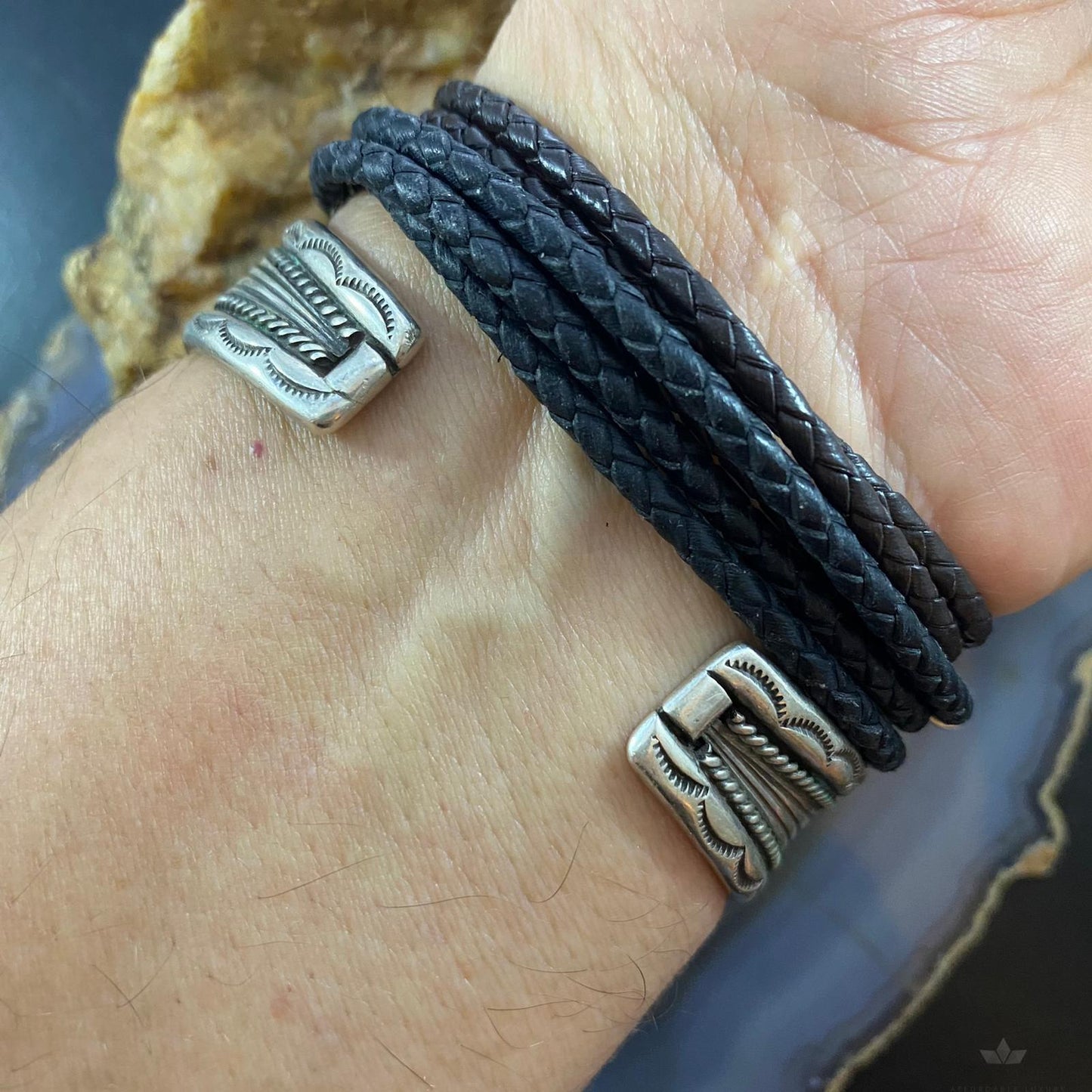 Tommie Tso Sr Vintage Native American Sterling Silver Turquoise Bracelet For Men