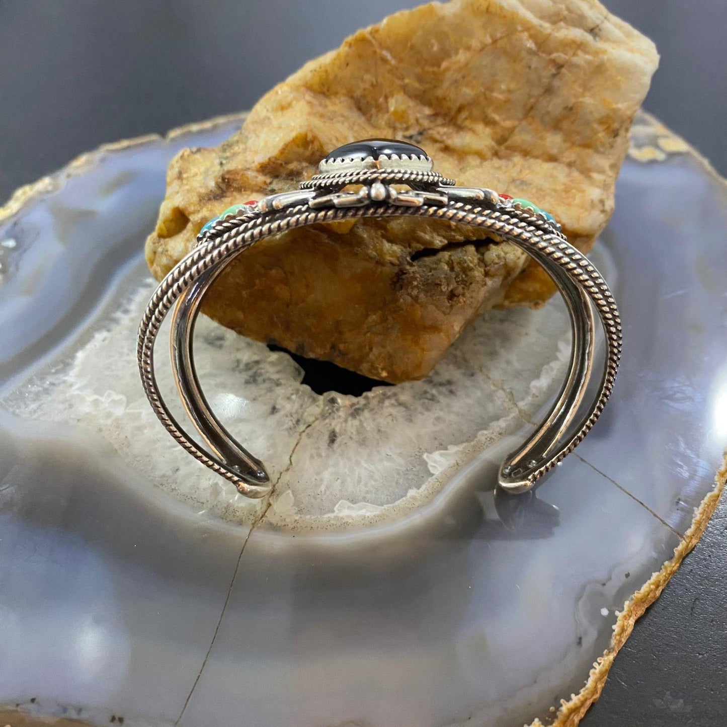 Fritz Casuse & Carolyn Pollack Sterling Silver Multistones Zia Collection Statement Bracelet For Women