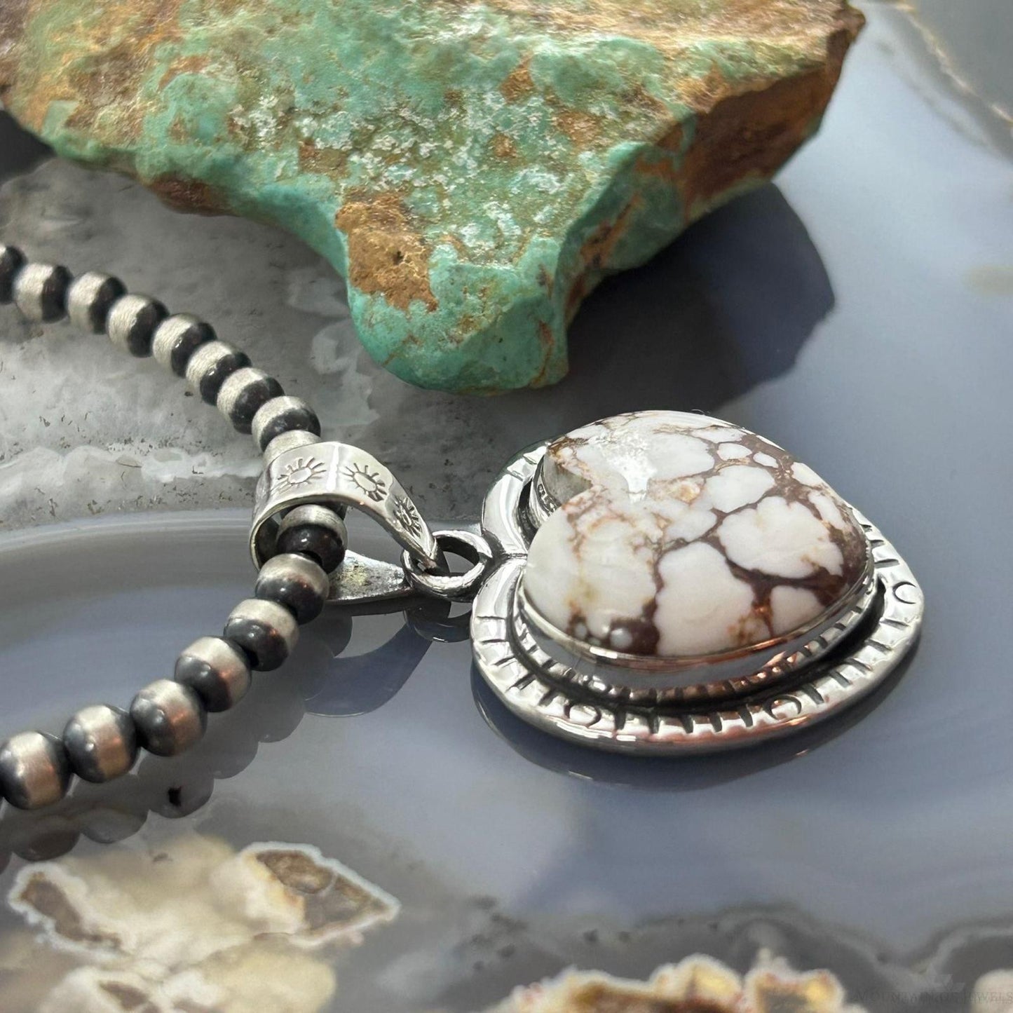 Sterling Silver Southwestern Style Wild Horse Decorated Heart Pendant For Women