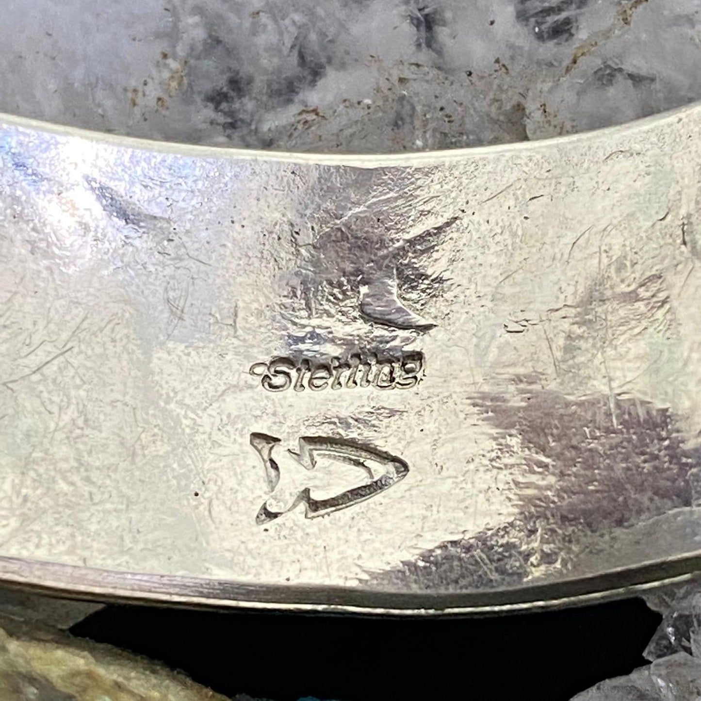 Vintage Native American Sterling Silver Stamped Southwestern Symbol Bracelet
