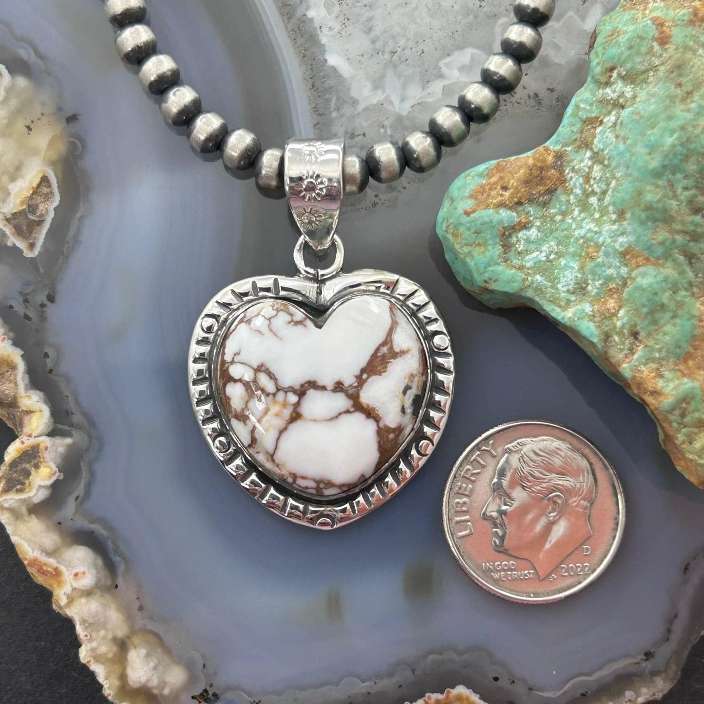 Sterling Silver Southwestern Style Wild Horse Heart Pendant For Women