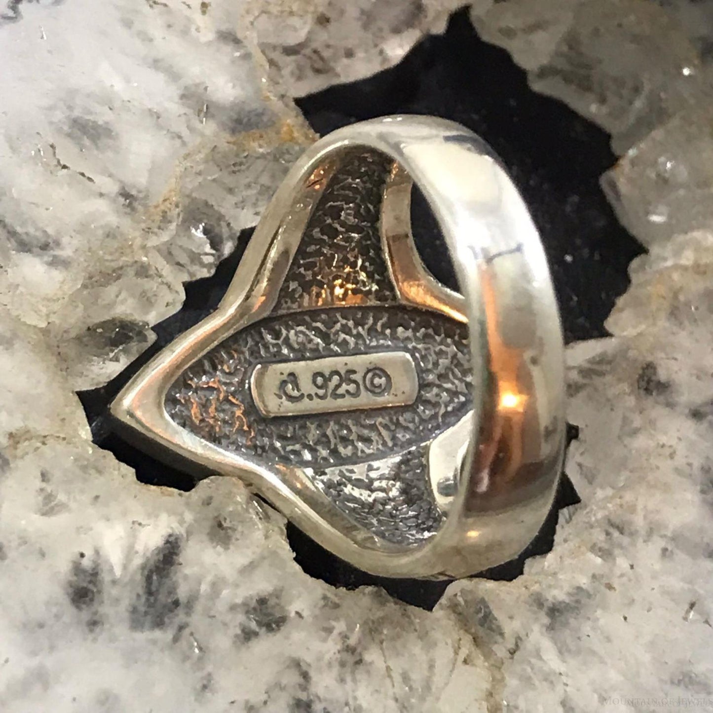 Carolyn Pollack Sterling Silver Marquise Moonstone Decorated Ring Size 8.25 For Women