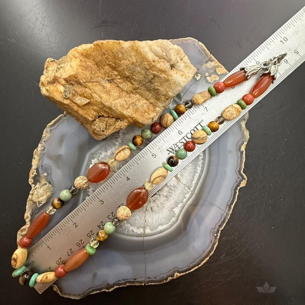 Carolyn Pollack Sterling Silver Multistone Beads 18" Necklace For Women