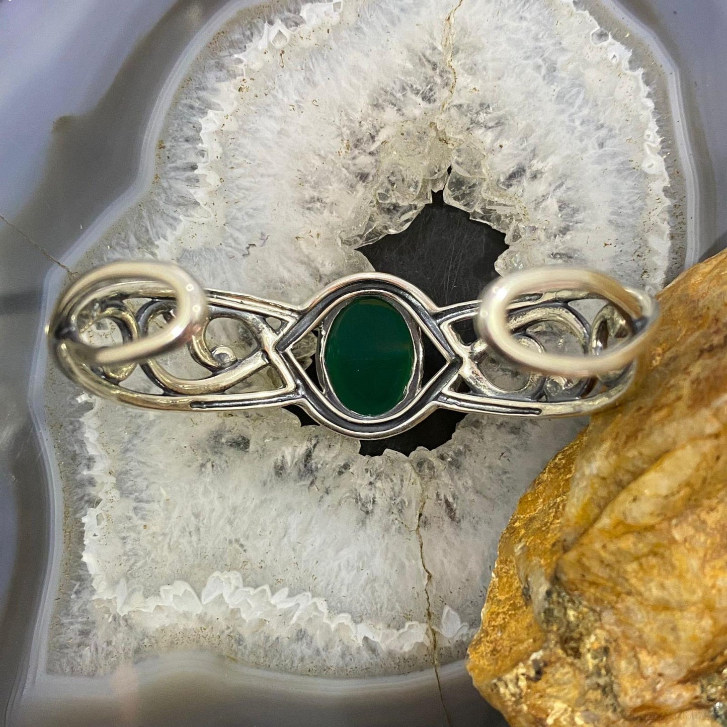 Carolyn Pollack Sterling Silver Paradise Green Chalcedony Bracelet For Women