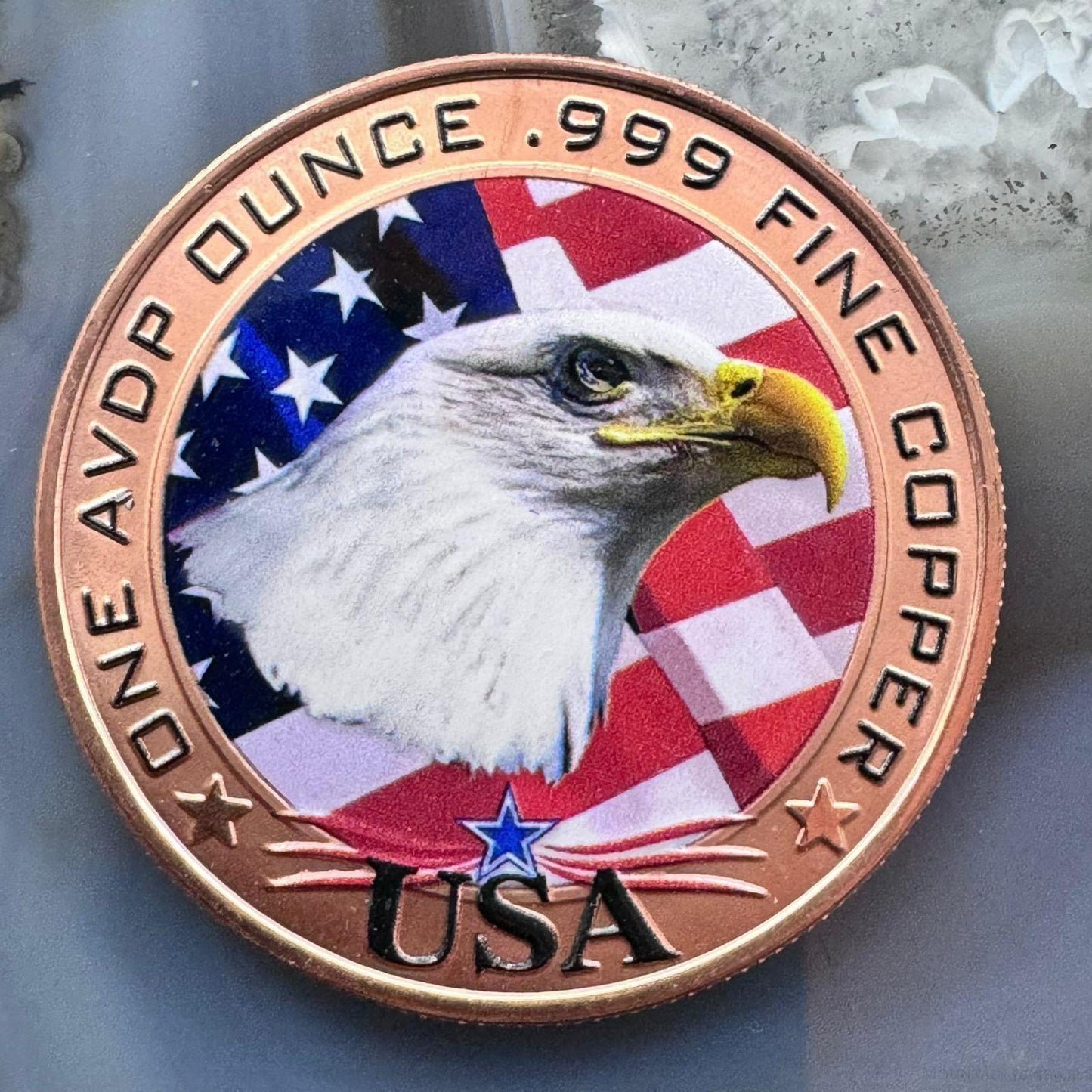 Make American Great Again One AVDP Ounce .999 Colorized Fine Copper Mint