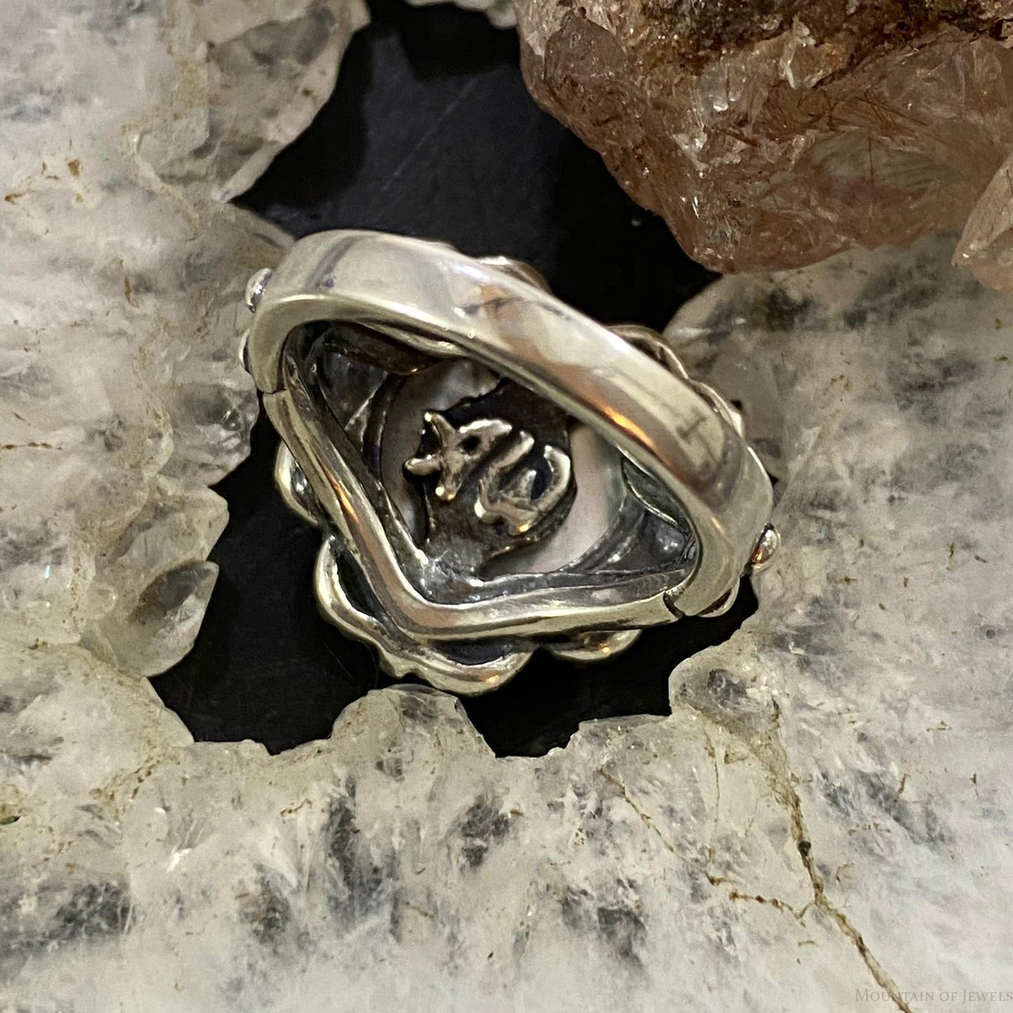 Carolyn Pollack Southwestern Style Silver Mother of Pearl Heart Ring For Women