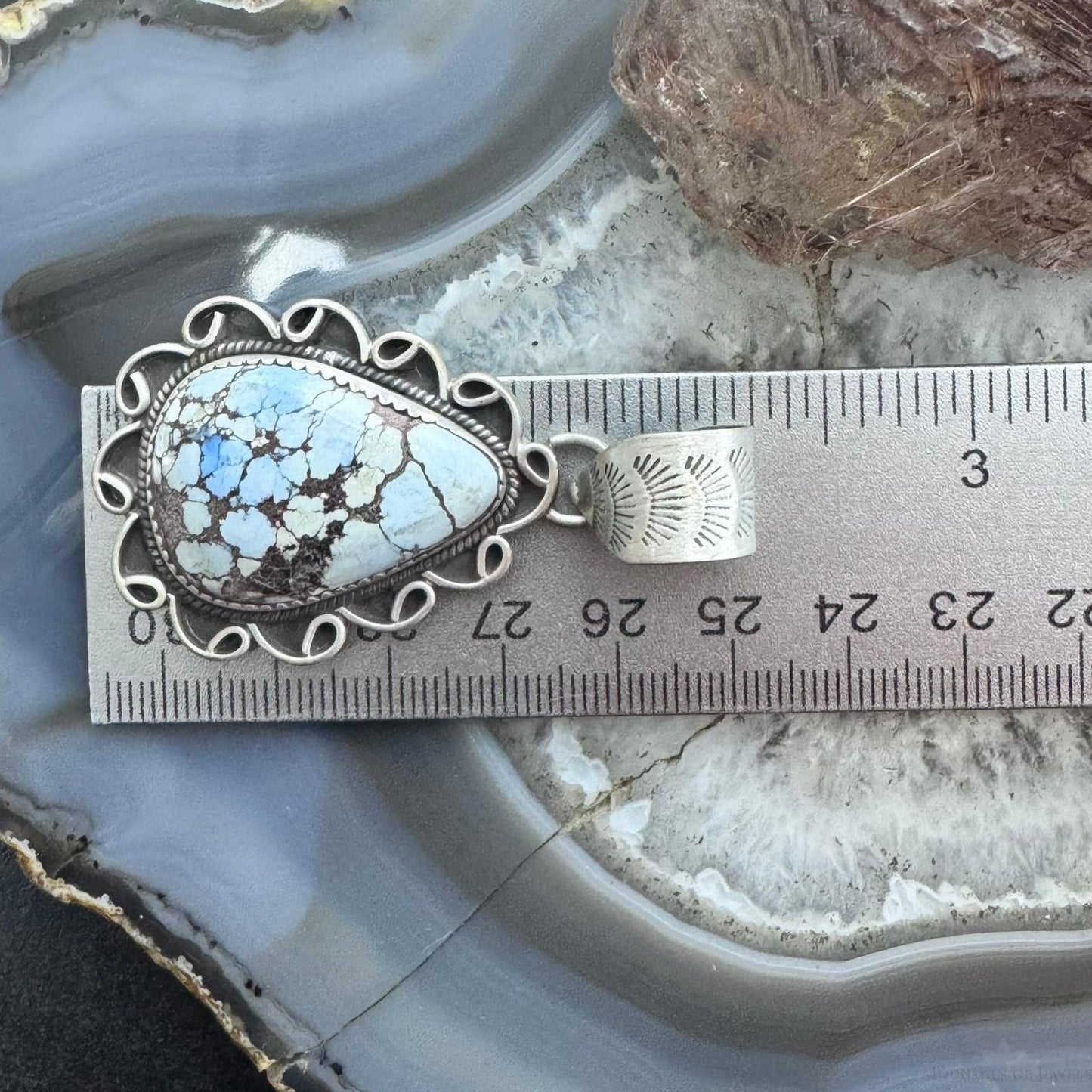 Sterling Silver Southwestern Style Teardrop High Grade Golden Hill Turquoise Pendant For Women #1