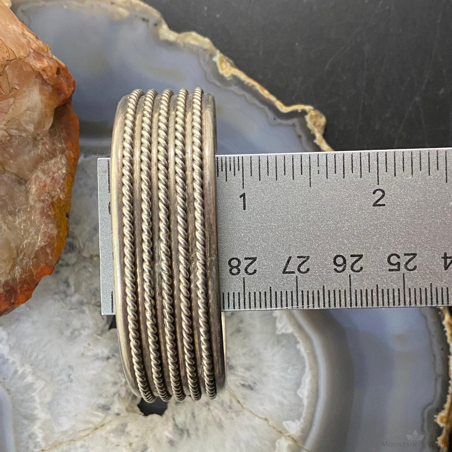 Johnny Frank Vintage Native American Sterling Silver Coil Stackable Bracelet