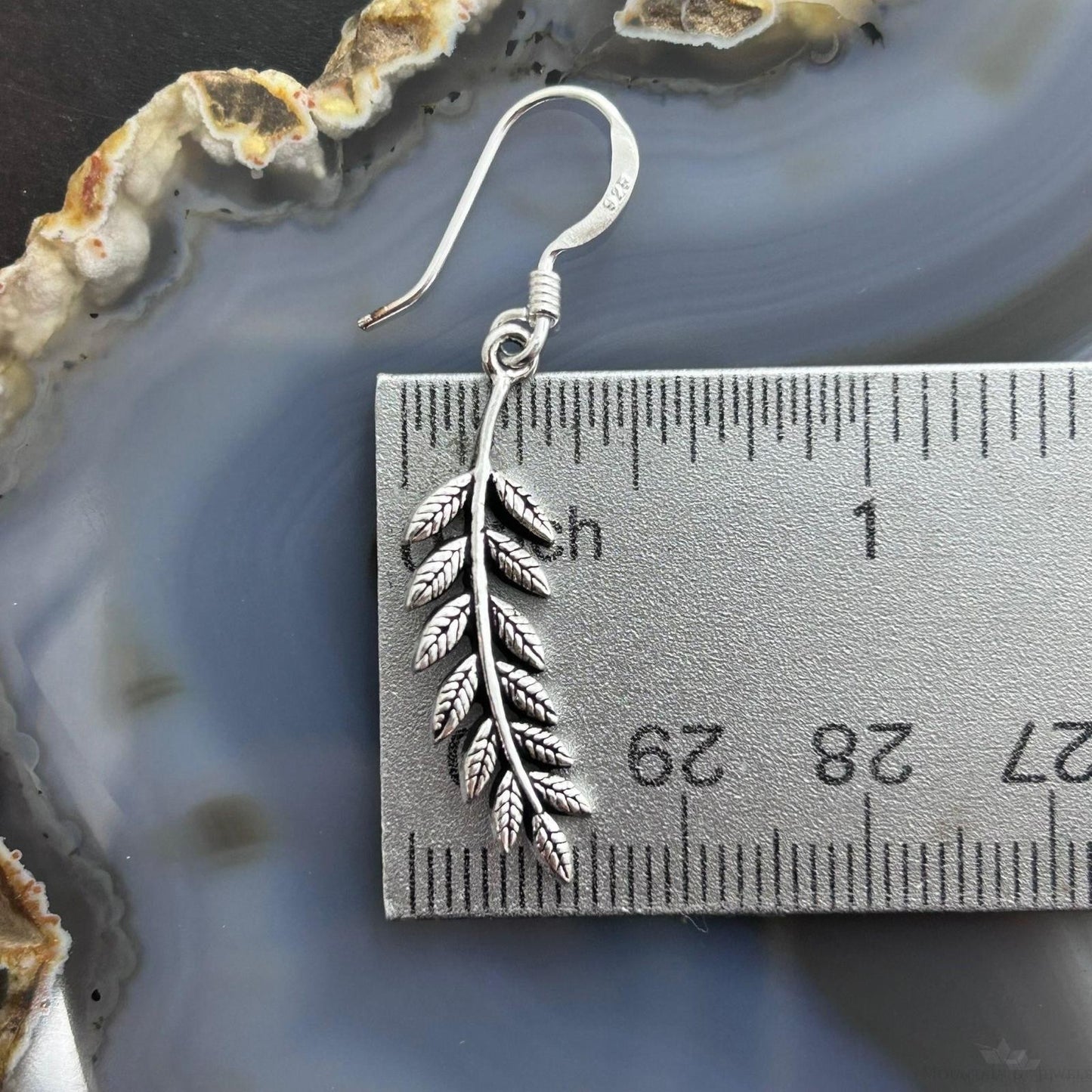 Sterling Silver Leaf Design Fashion Dangle Earrings For Women