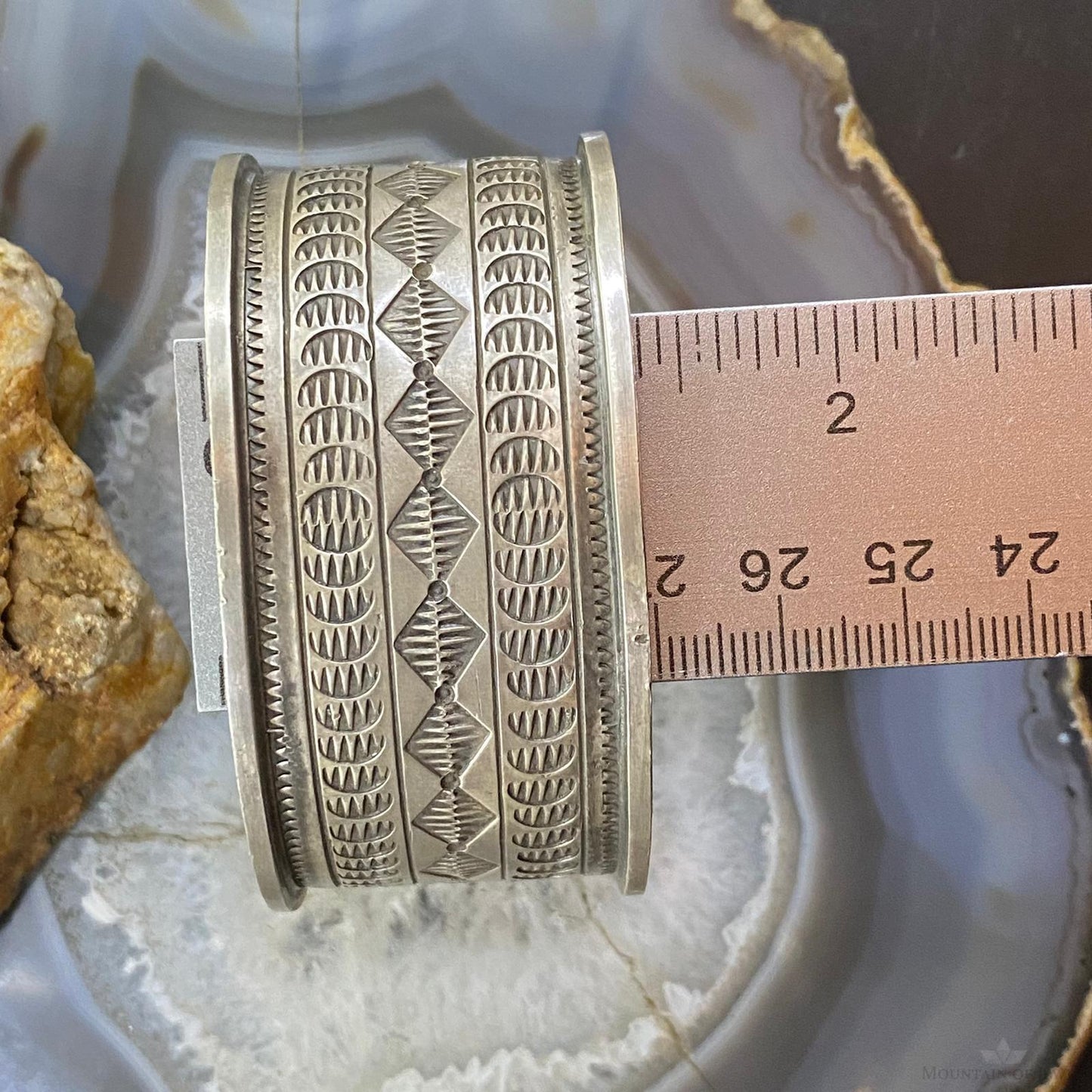 Willie Vintage Native American Sterling Stamped Heavy Gauge Bracelet For Women