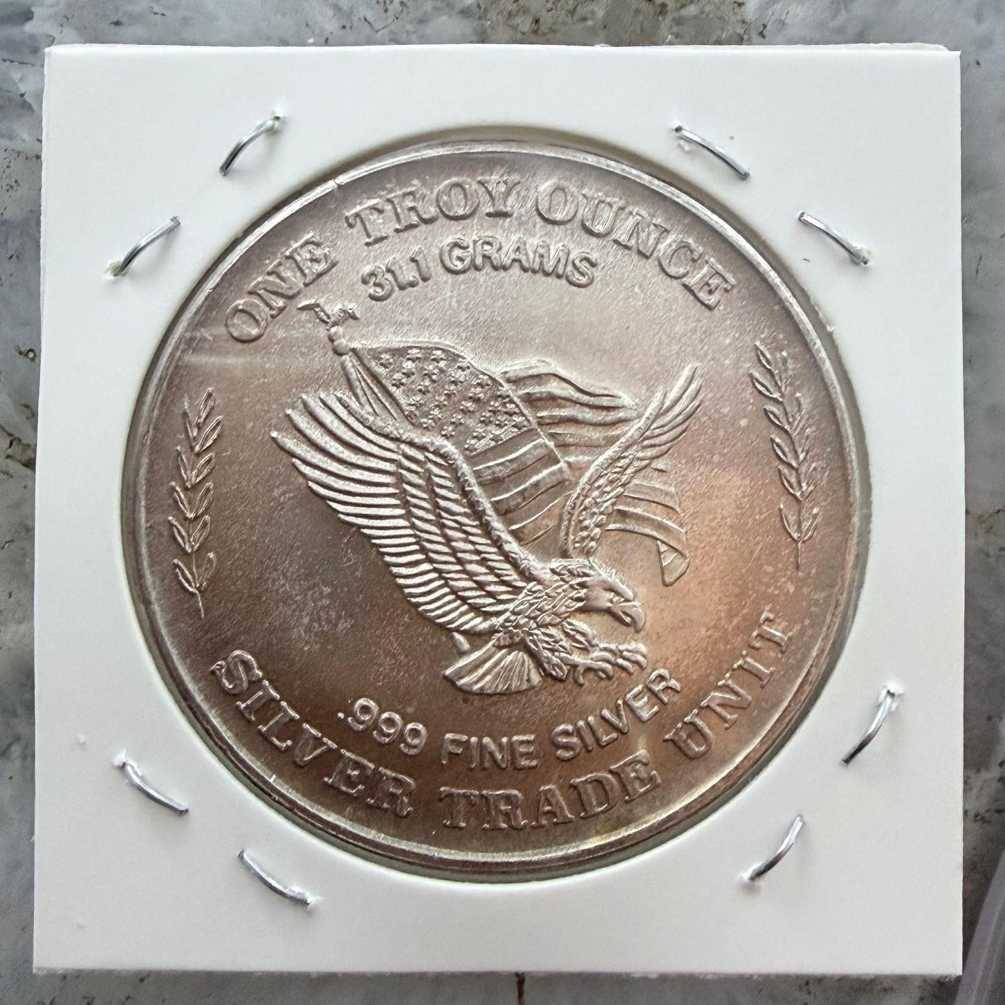 1981 US 1.0 Troy Ounce .999 Fine Silver Trade Unit Minted Stockpile XF #121325-7DE