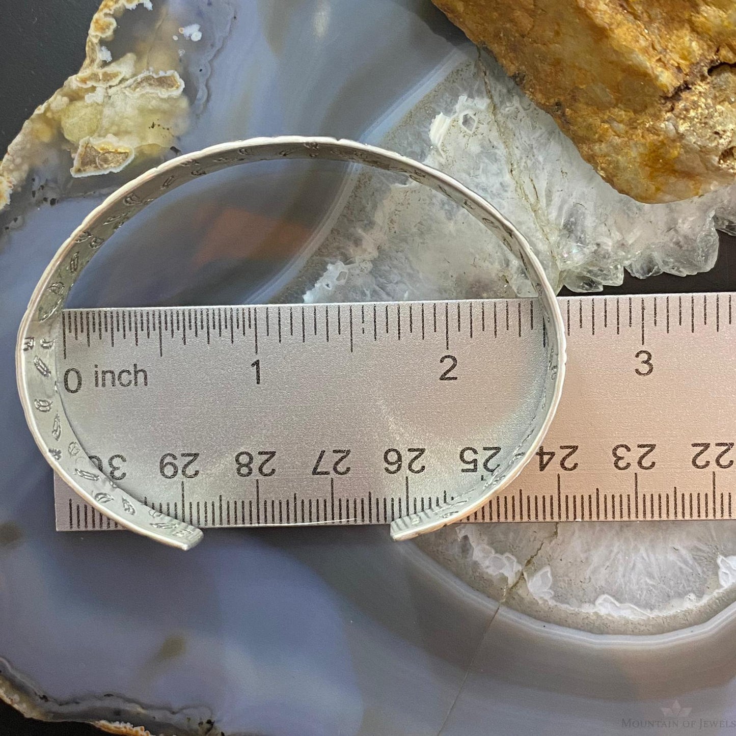 Native American Sterling Silver Geometric Patterns Engraved Unisex Bracelet