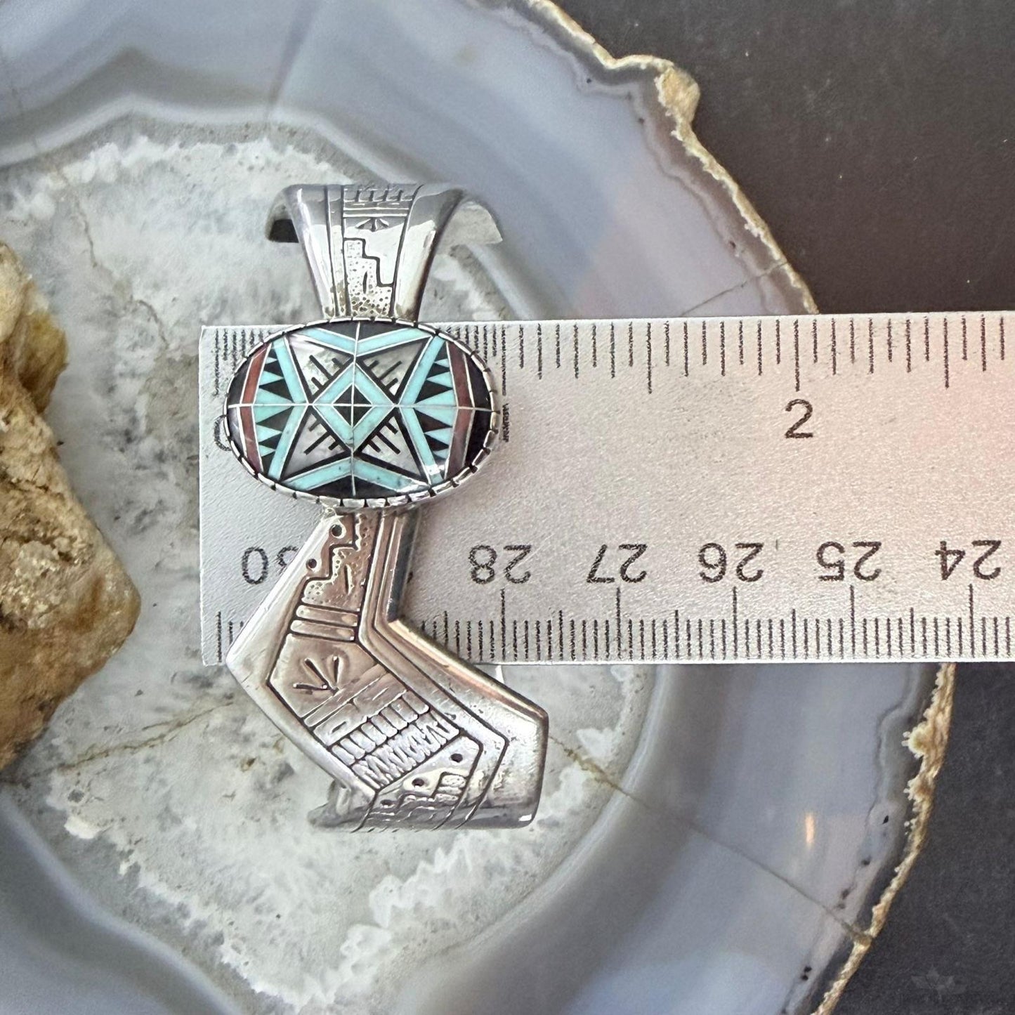 Roderick & Marilyn Tenorio and Carolyn Pollack Inlay Sterling Silver Bracelet For Women