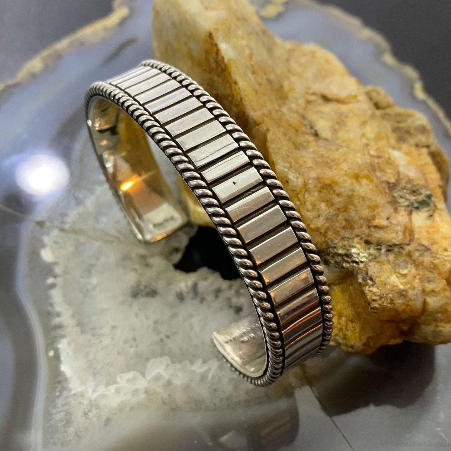 Artie Yellowhorse Native American Sterling Silver Engraved Bracelet For Women