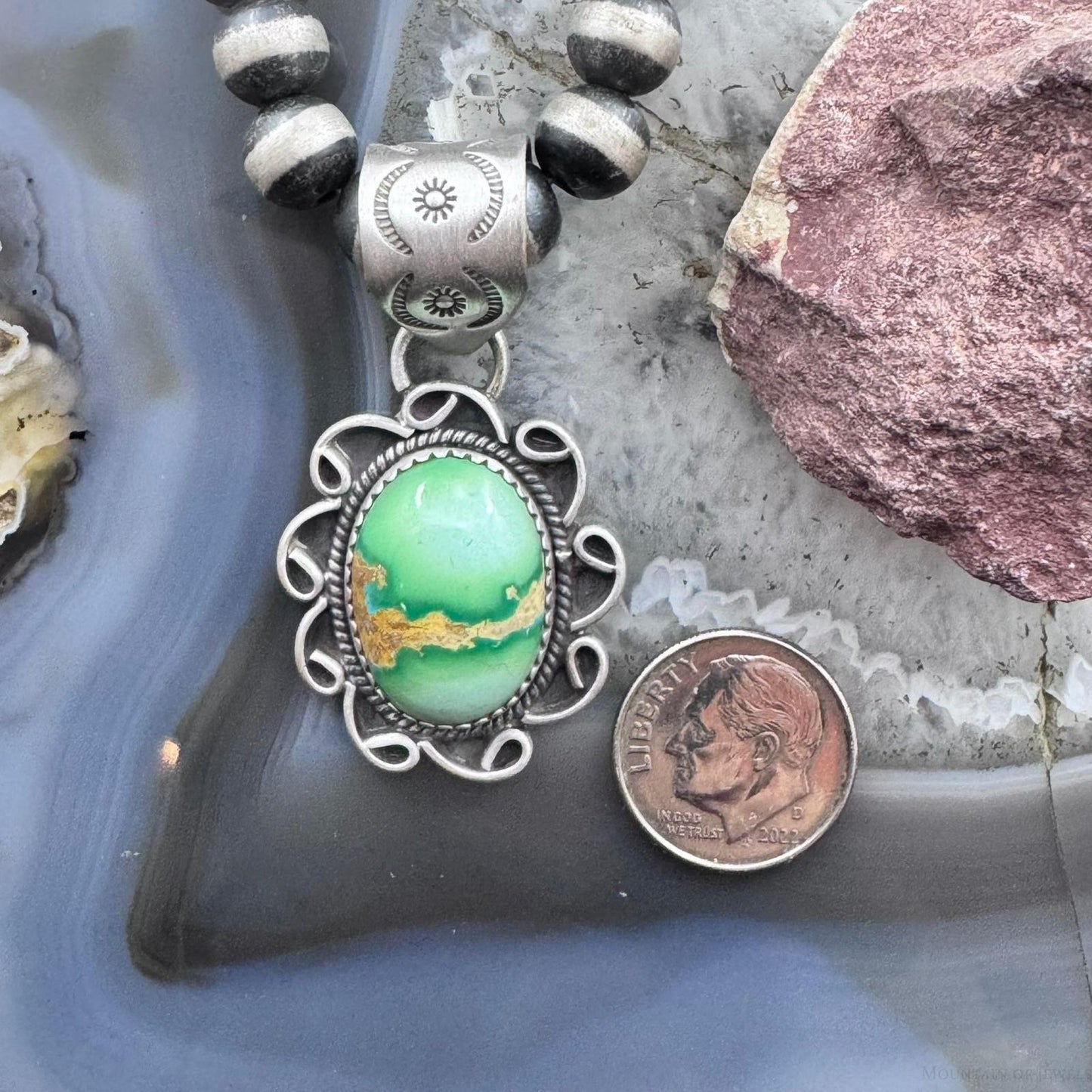 Sterling Silver Southwestern Style High Grade Sierra Bella Turquoise Pendant For Women