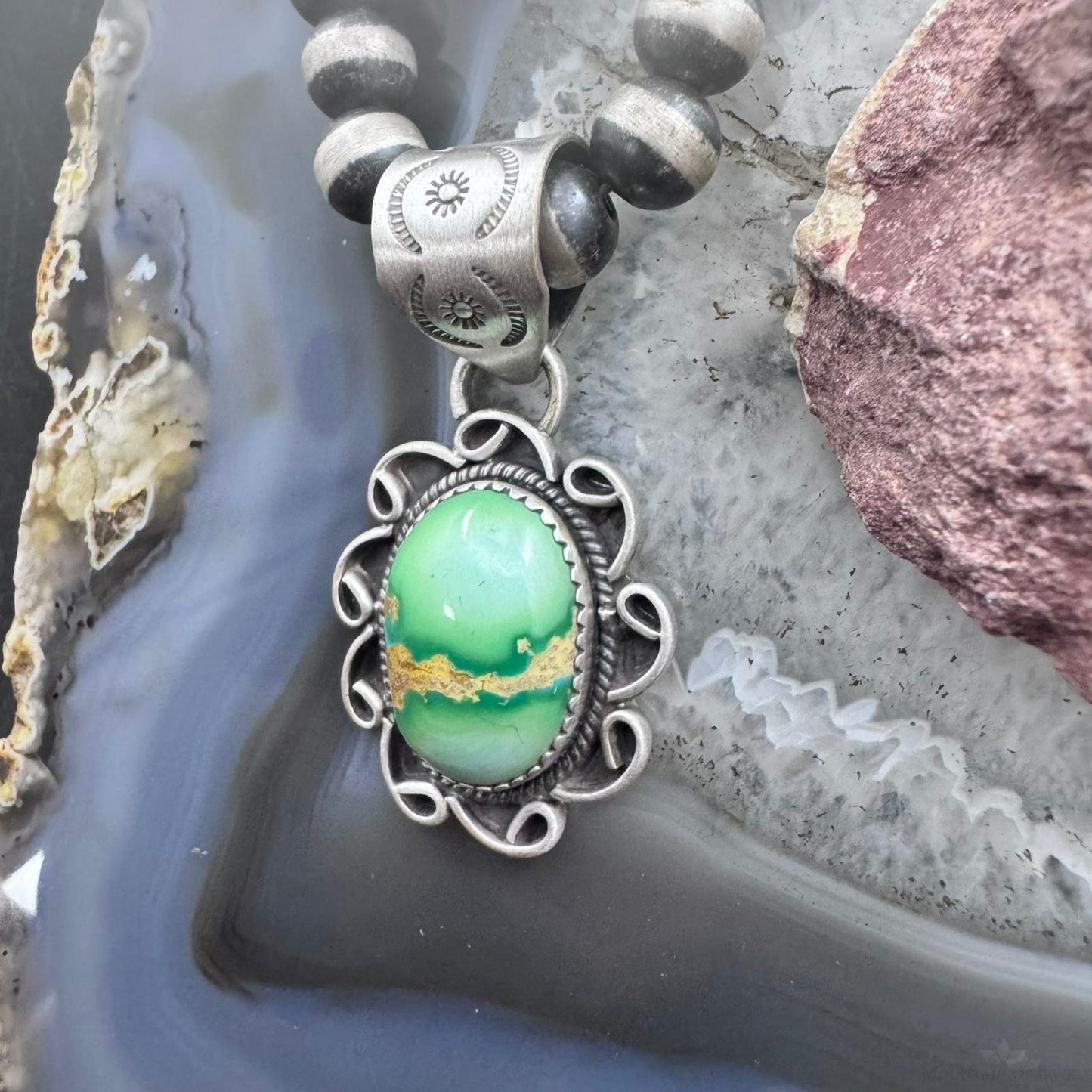 Sterling Silver Southwestern Style High Grade Sierra Bella Turquoise Pendant For Women