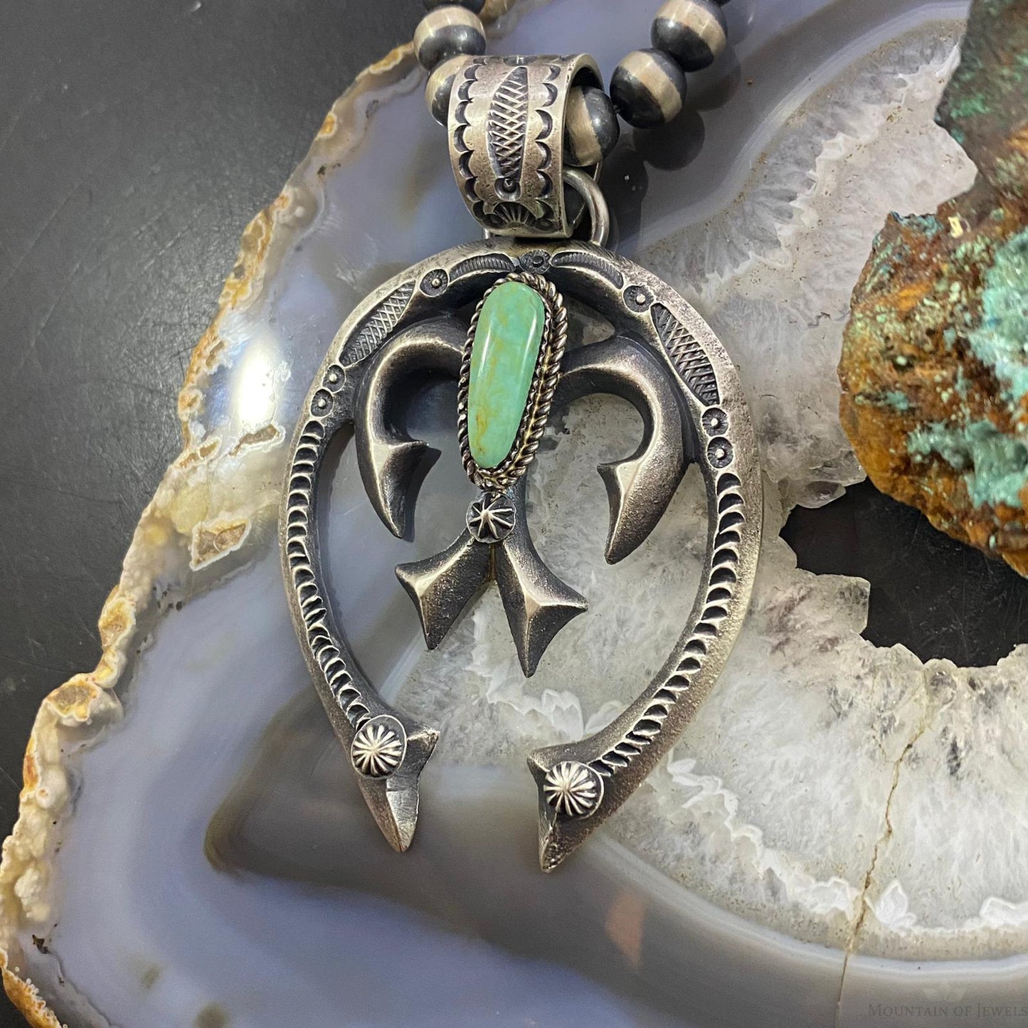 Eva & Linberg Billah Sterling Silver Turquoise Decorated Naja Unisex Pendant #30