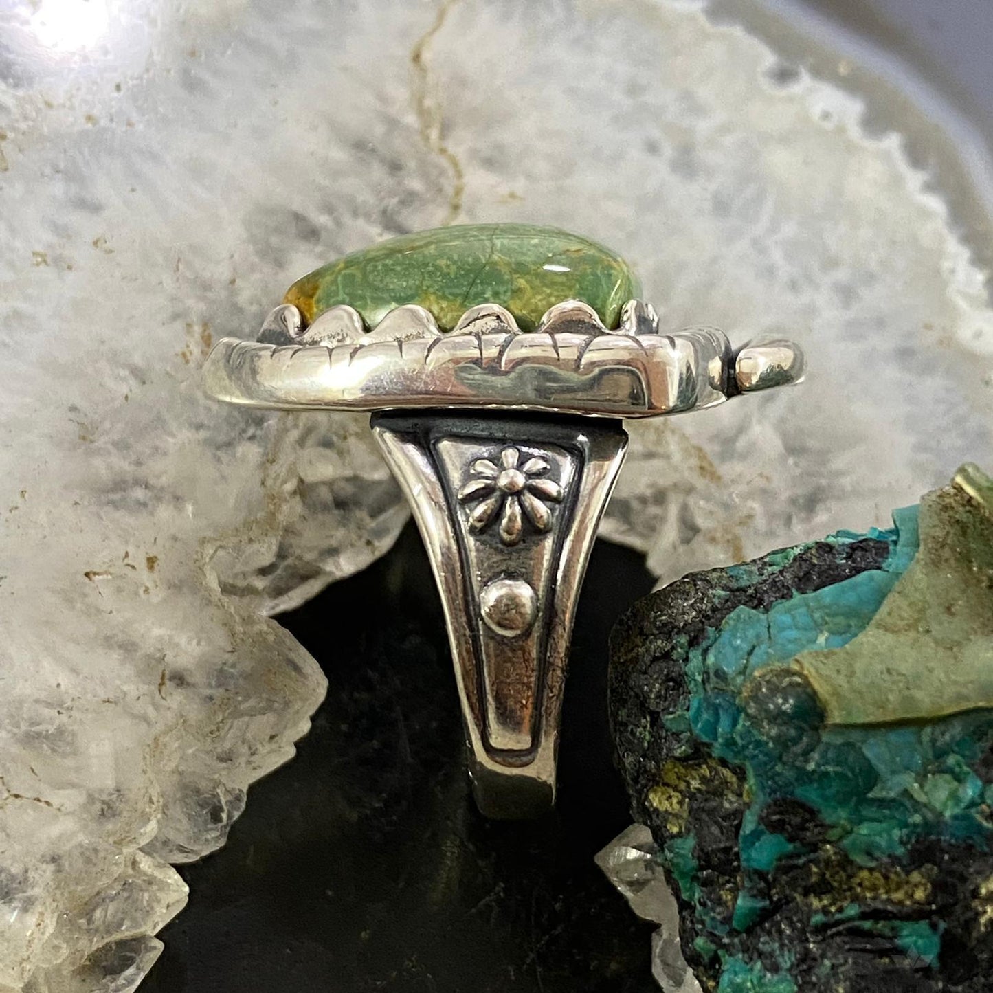 Carolyn Pollack Southwestern Style Sterling Shield Turquoise Ring Variety of Sz