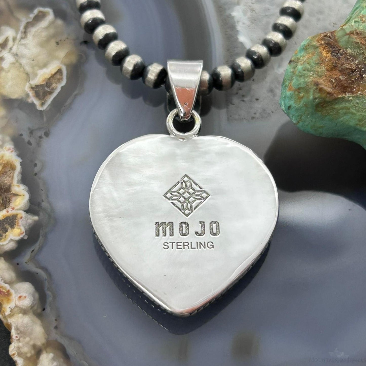 Sterling Silver Southwestern Style Charoite Heart Pendant For Women