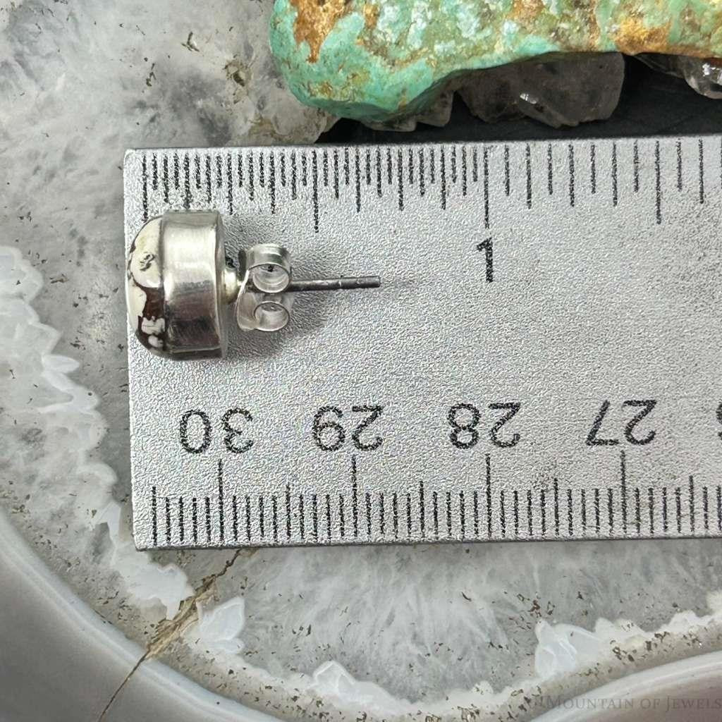 Sterling Silver Southwestern Style Rounded Wild Horse Stud Earrings For Women