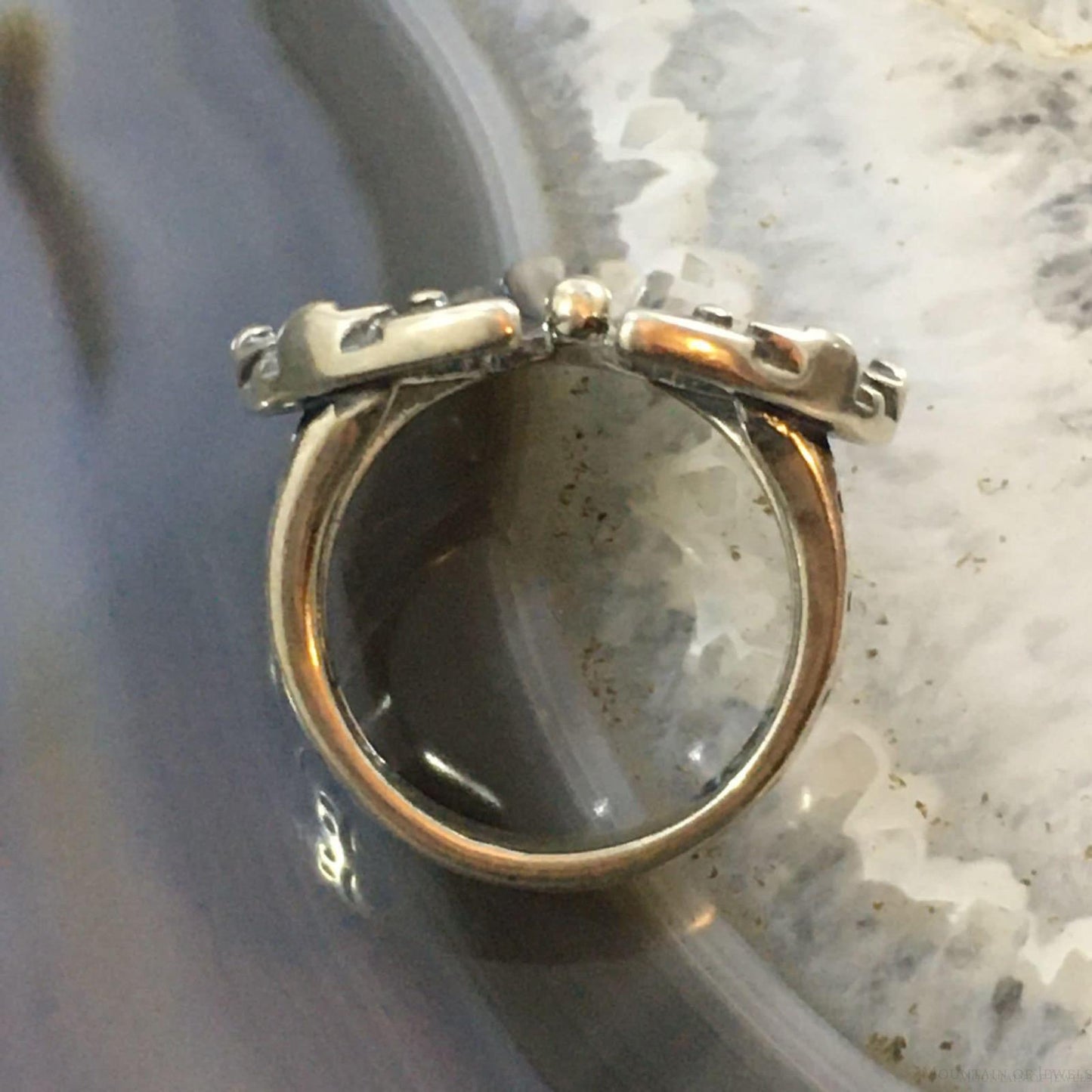 Carolyn Pollack Southwestern Style Sterling Silver Decorated Angel Ring For Women