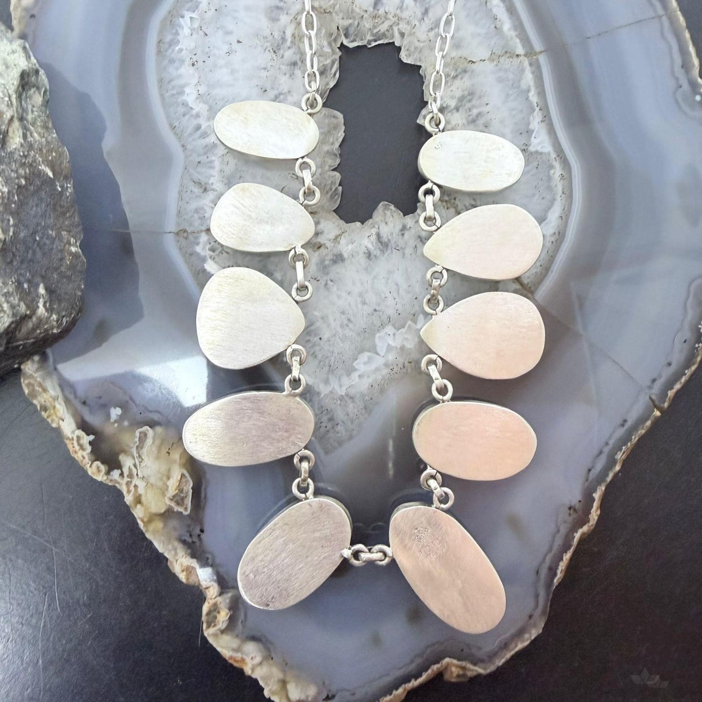 Sterling Silver Southwestern Style Boulder Ribbon Turquoise 18" Necklace For Women