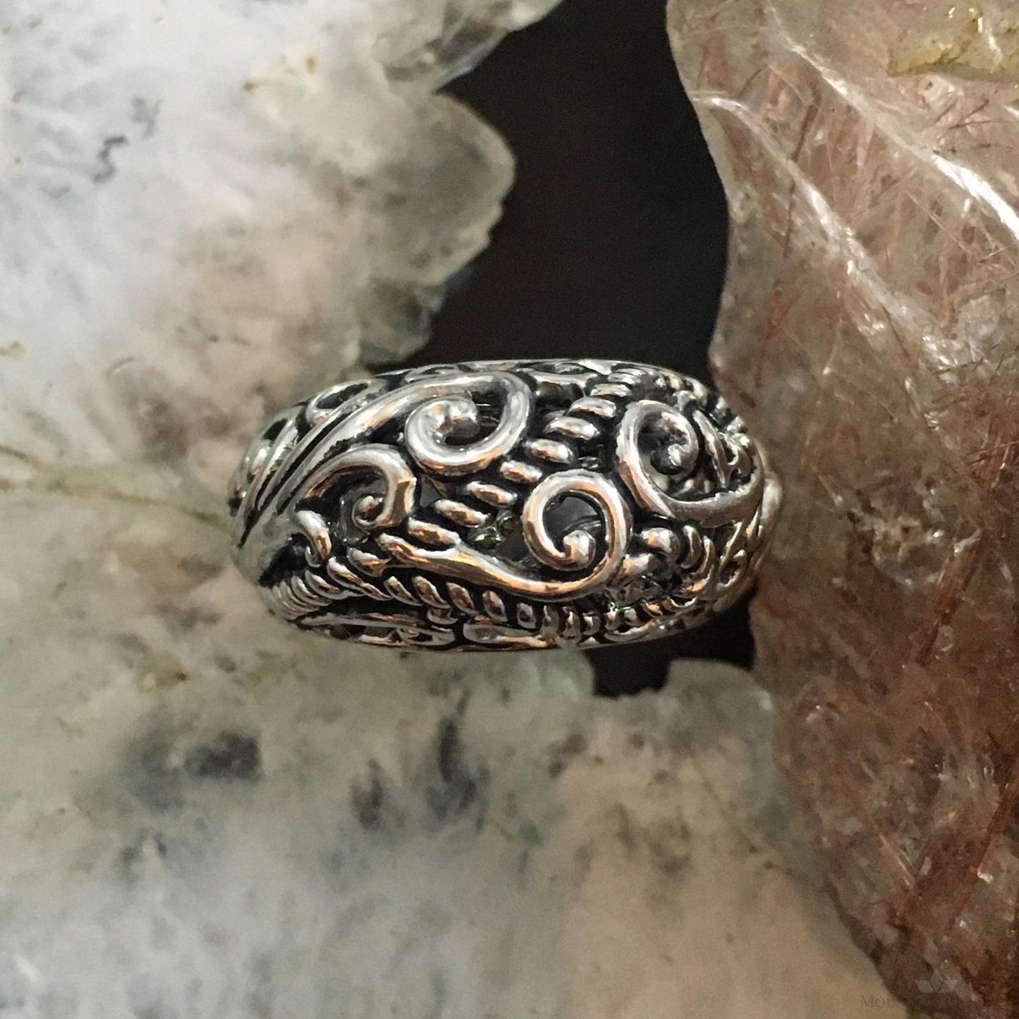 Carolyn Pollack Southwestern Style Sterling Silver Decorated Dome Ring For Women
