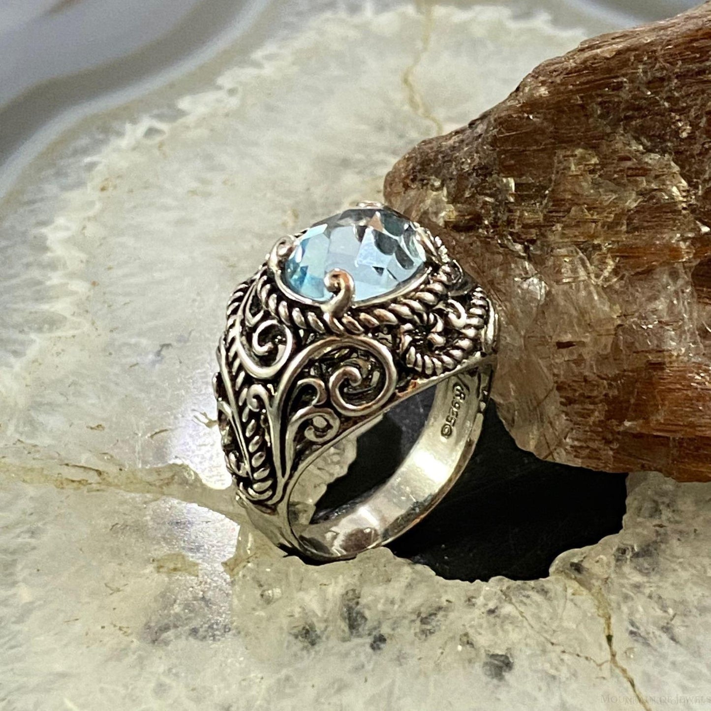 Carolyn Pollack Sterling Silver Oval Labradorite Decorated Doublet Ring For Women