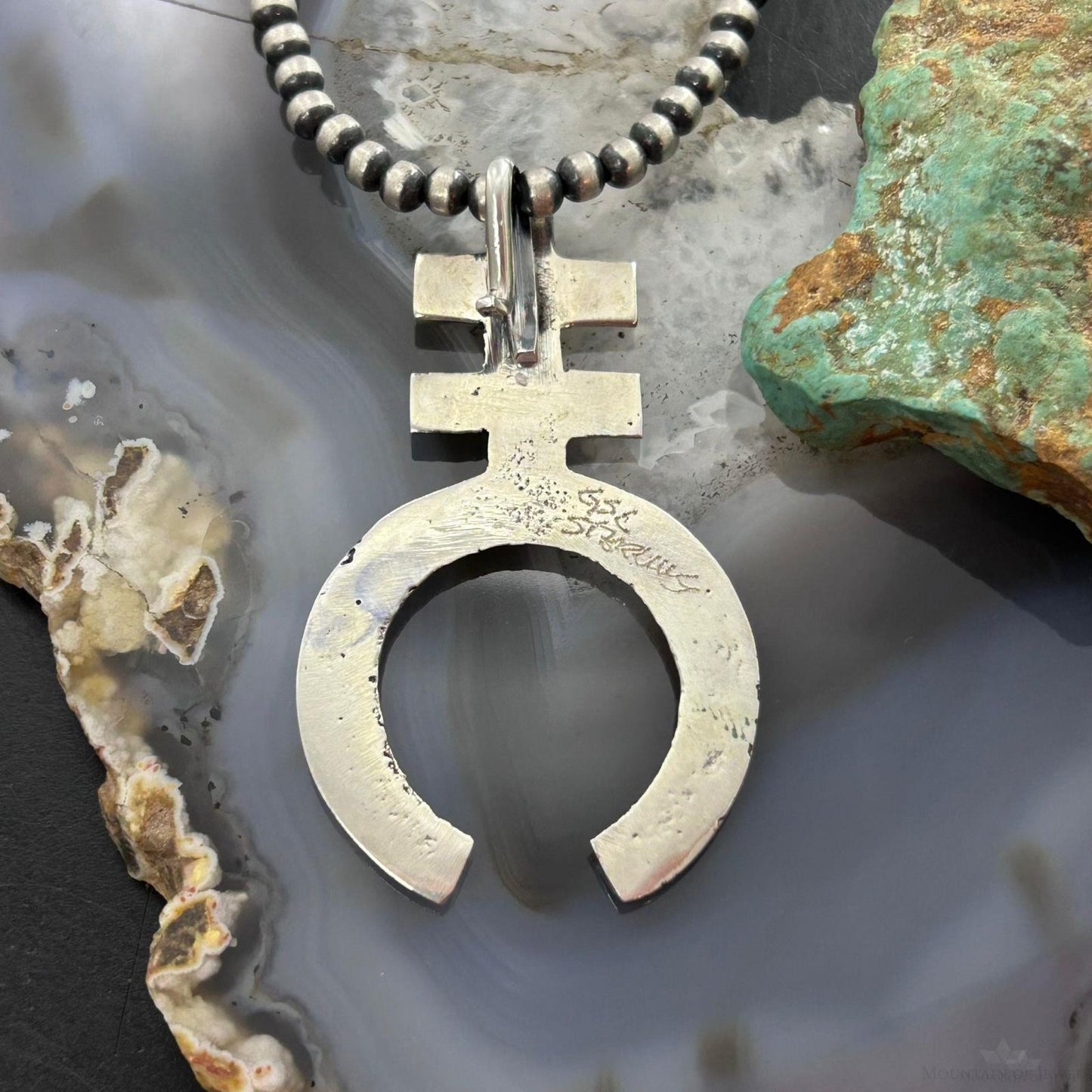 Gary Custer Navajo Sterling Silver Tufa Cast Native Cross Naja Unisex Pendant