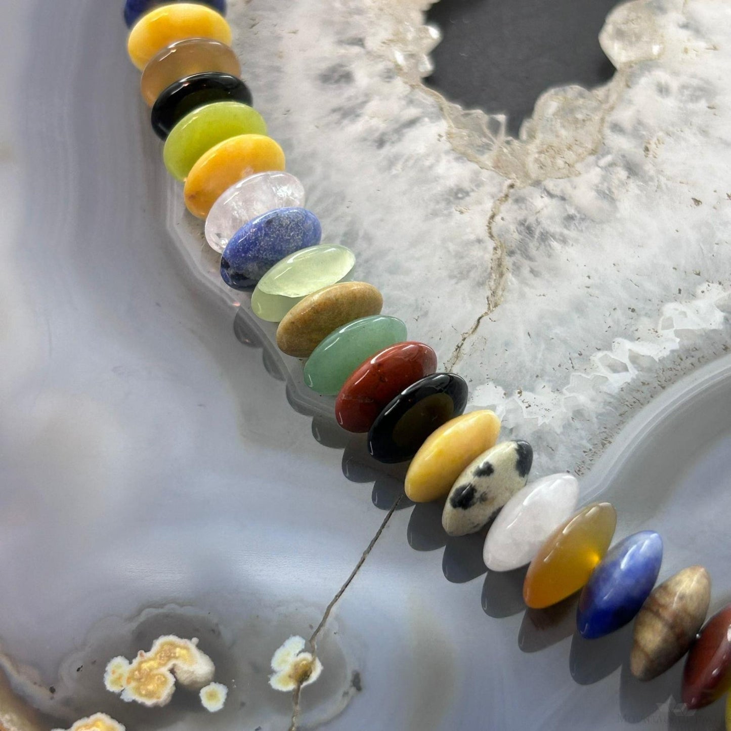 Carolyn Pollack Multi-Gemstone Rondelles Beads w/Large Oval Tiger's Eye Necklace