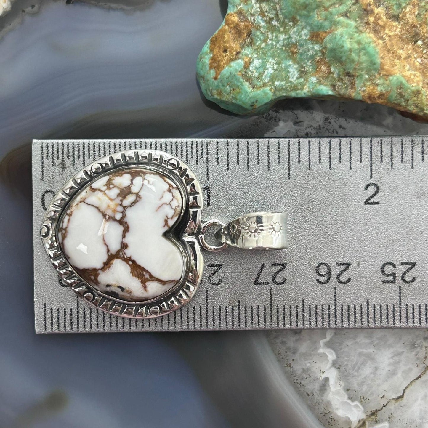 Sterling Silver Southwestern Style Wild Horse Heart Pendant For Women
