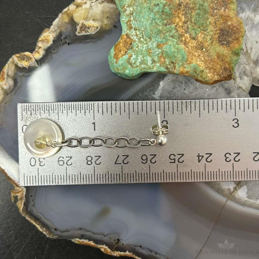 Carolyn Pollack Sterling Silver MOP & Citrine Dangle Earrings For Women