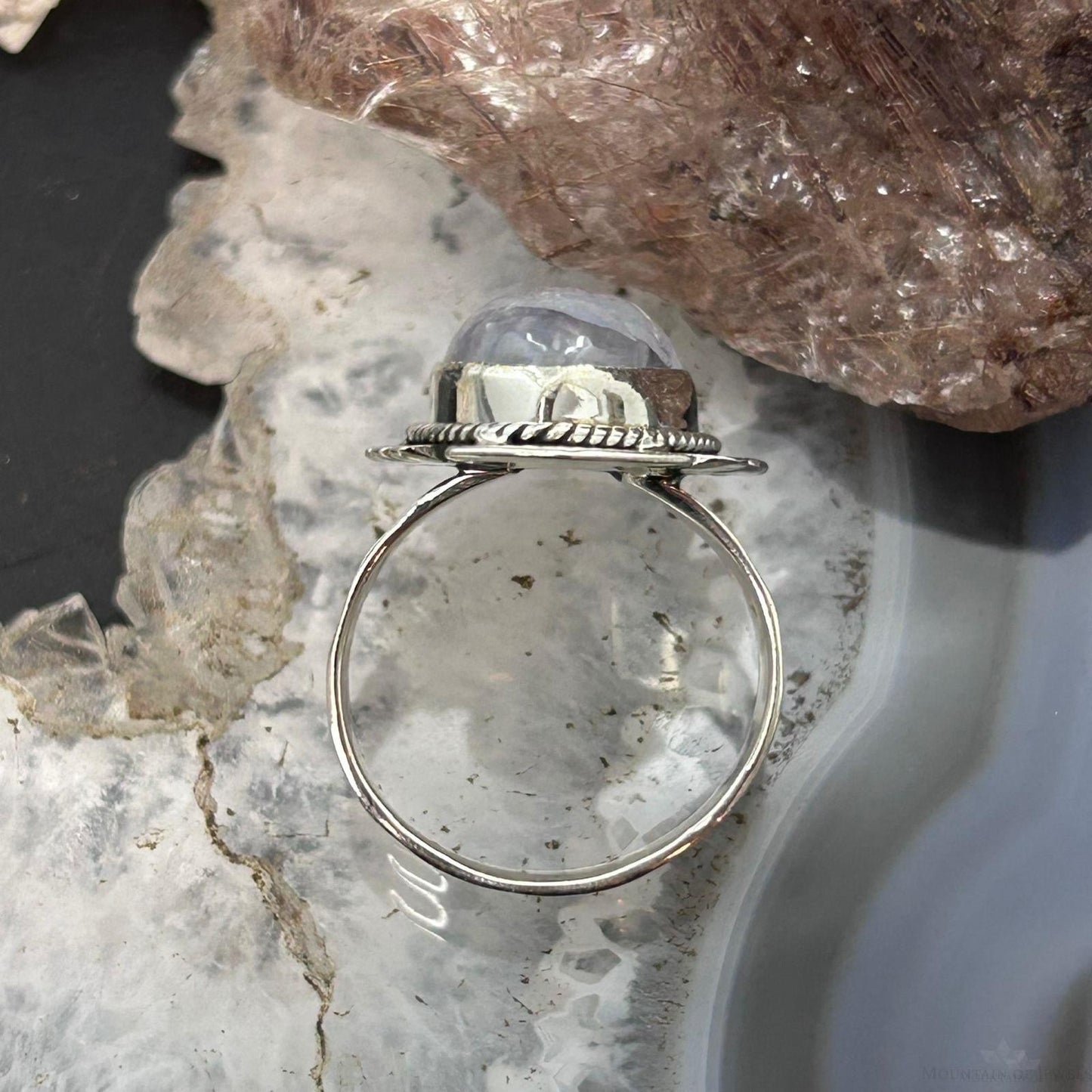 Sterling Silver Southwestern Style Teardrop Purple Rain Ring Size 8.5 For Women