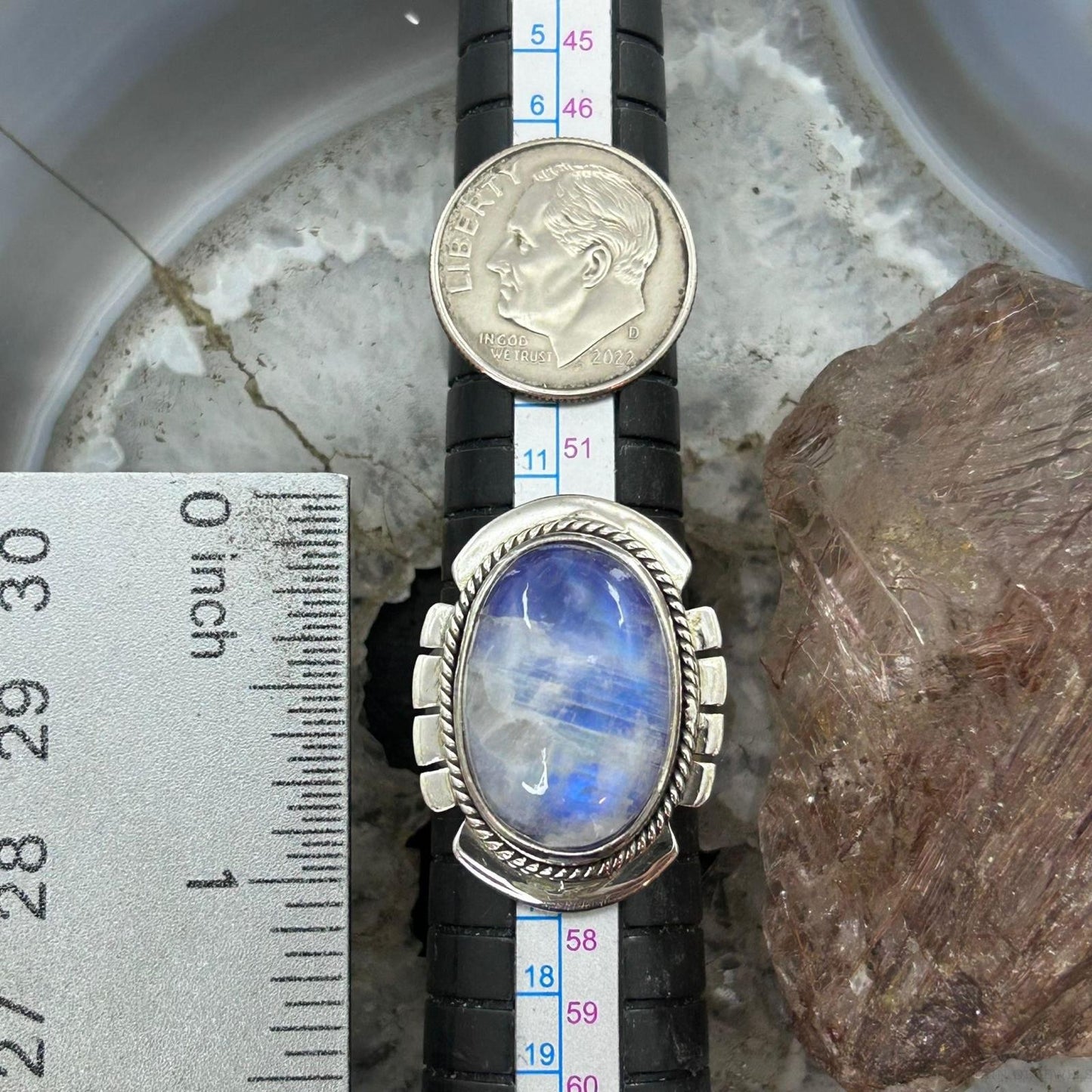 Sterling Silver Southwestern Style Oval Purple Rain Ring Size 7 For Women