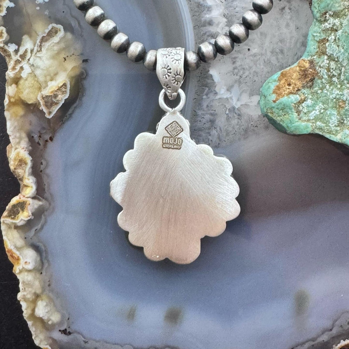 Sterling Silver Southwestern Style Teardrop Turquoise Decorated Pendant For Women