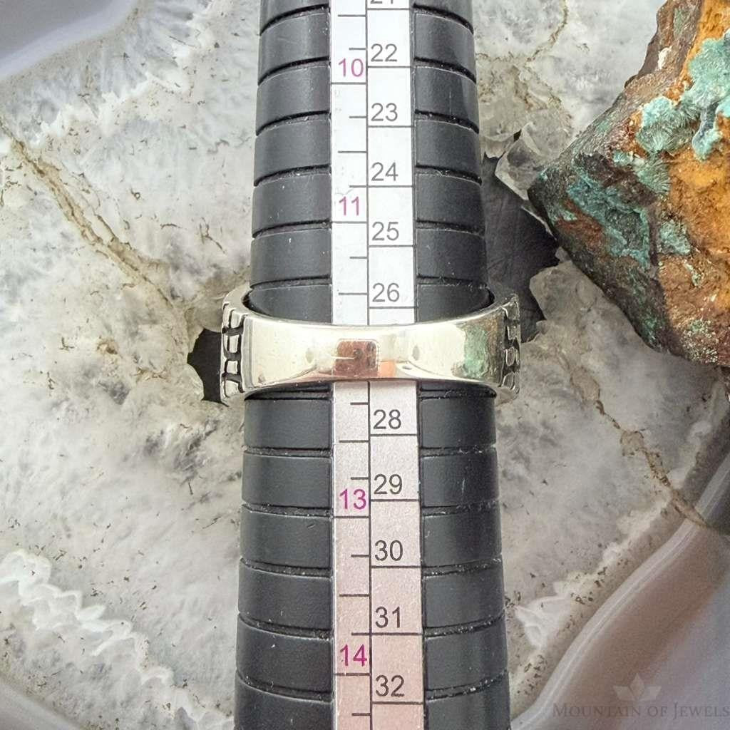 Native American Sterling Silver Ribbon Boulder Turquoise Ring Size 12 For Men