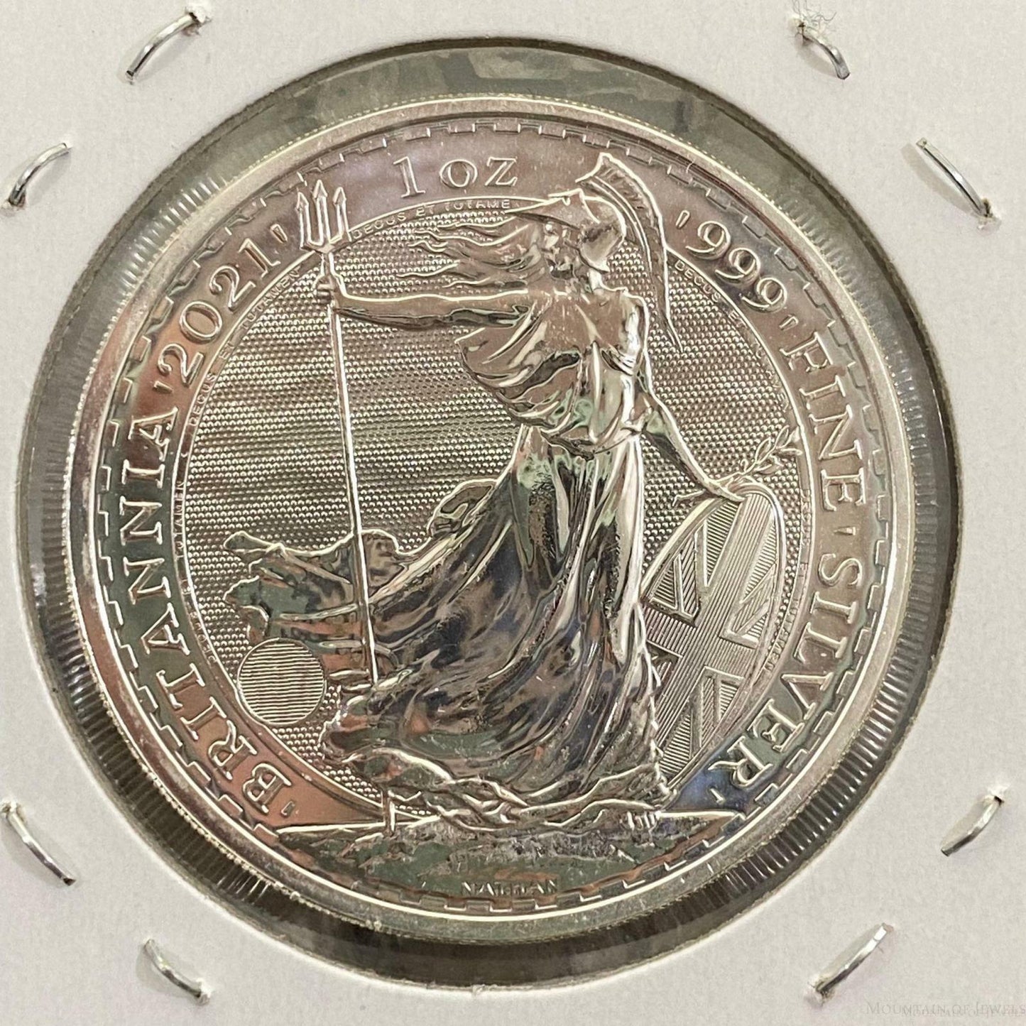 2021 UK 1.0 Ounce Britania 2 Pounds .999 Fine Silver BU #13122-10